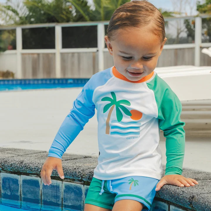 CRY WOLF BABY RASH VEST SEASIDE COLOUR BLOCK
