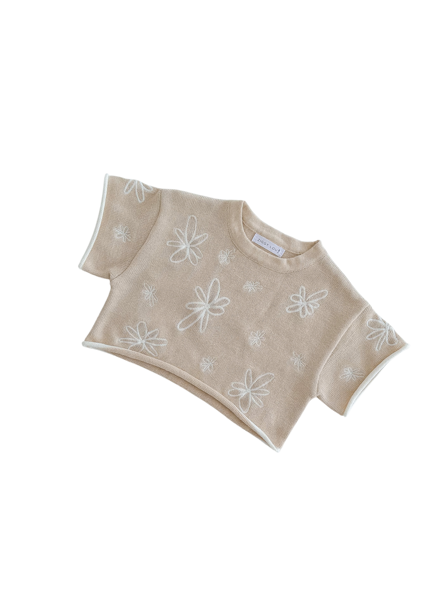 Ziggy Lou Cropped Tee - Gia (Latte)