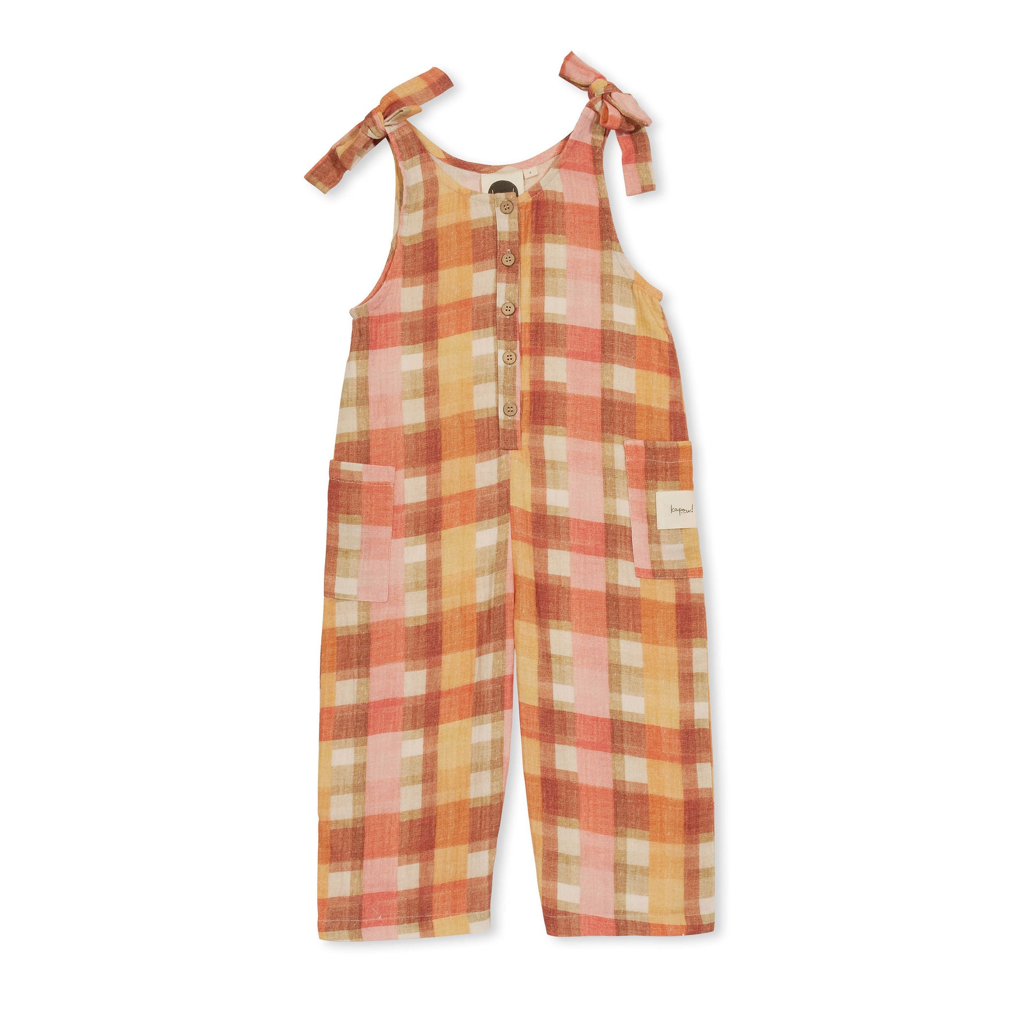 Kapow Kids Check Me Out Wide Leg Overalls