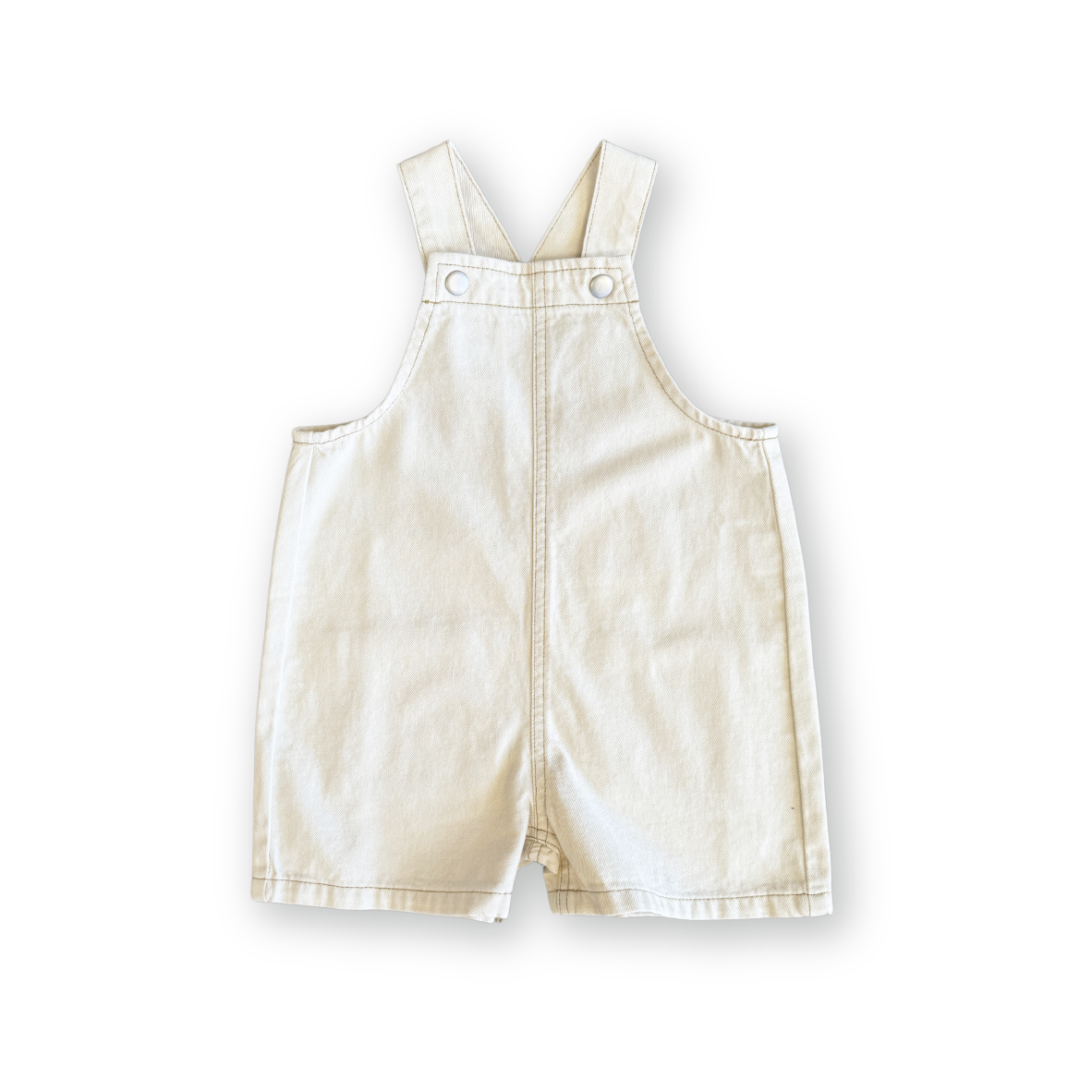 Grown Organic Everyday Twill Short Overalls - Milk