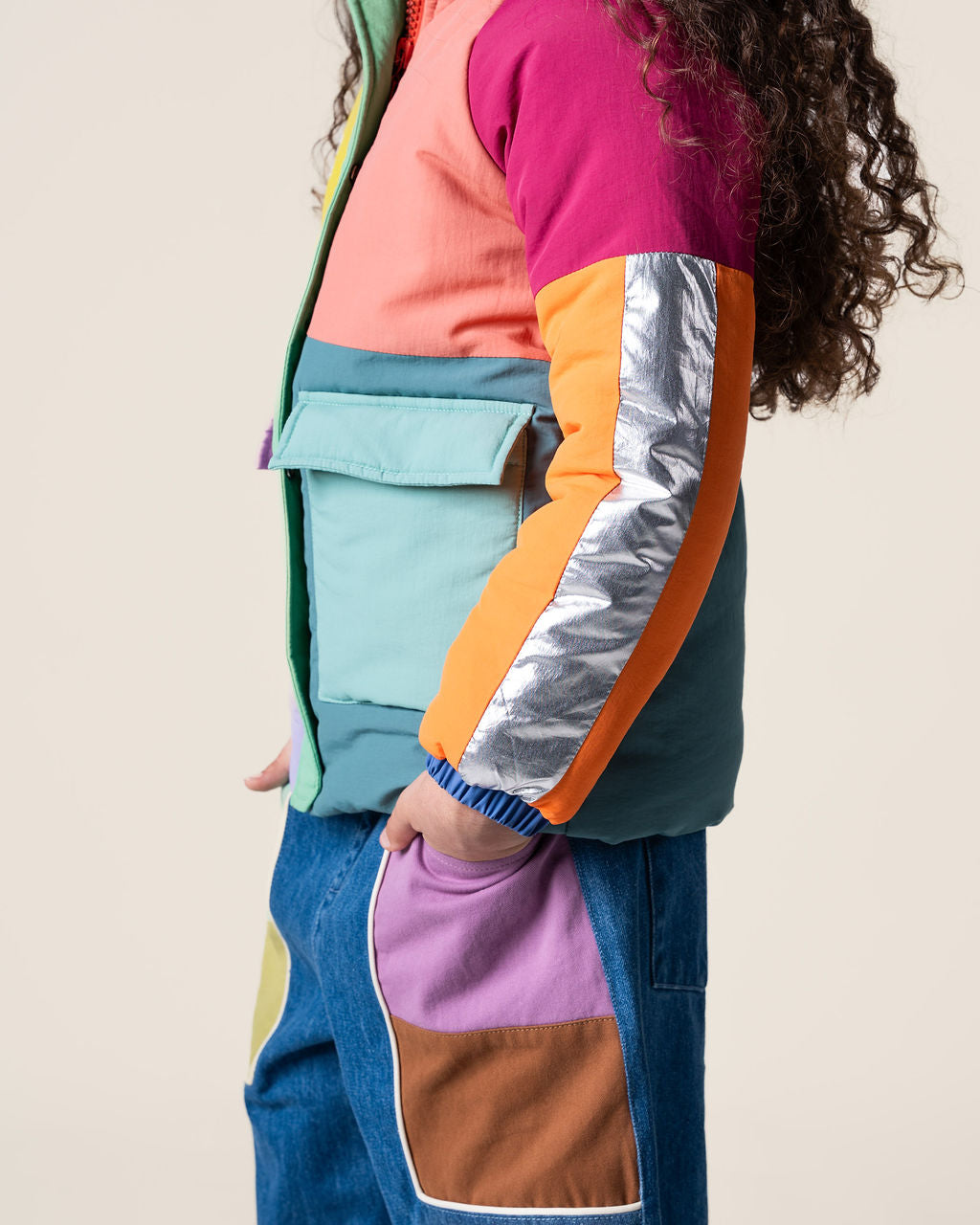 Das Ist Maurice Denim Barrel Pants Colour Block