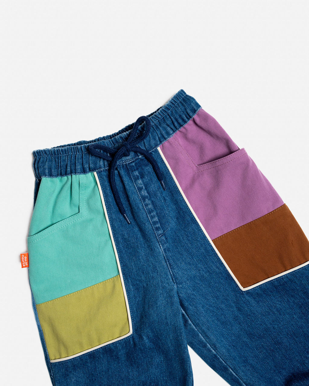 Das Ist Maurice Denim Barrel Pants Colour Block