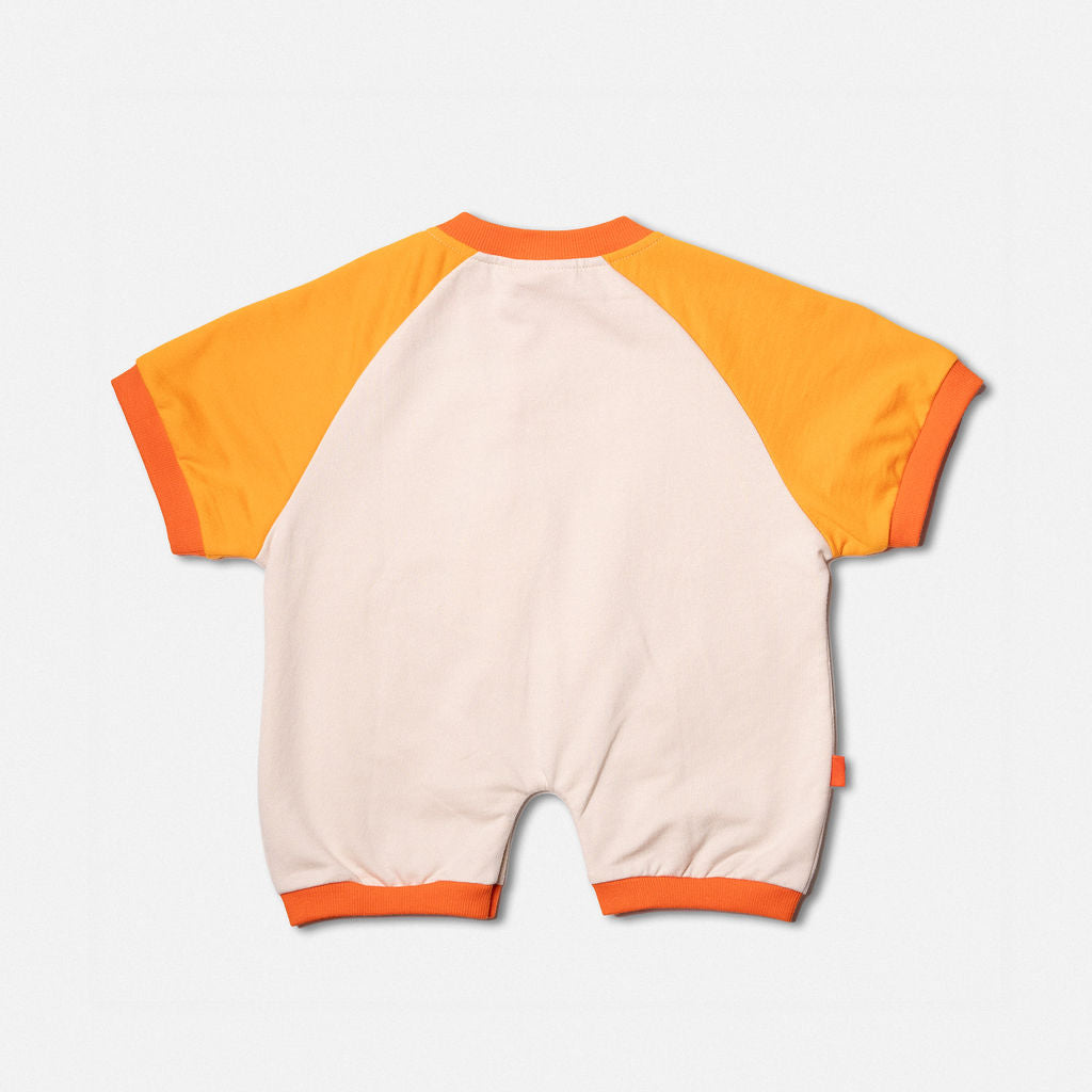 Das Ist Maurice Romper Tangerine & Off White
