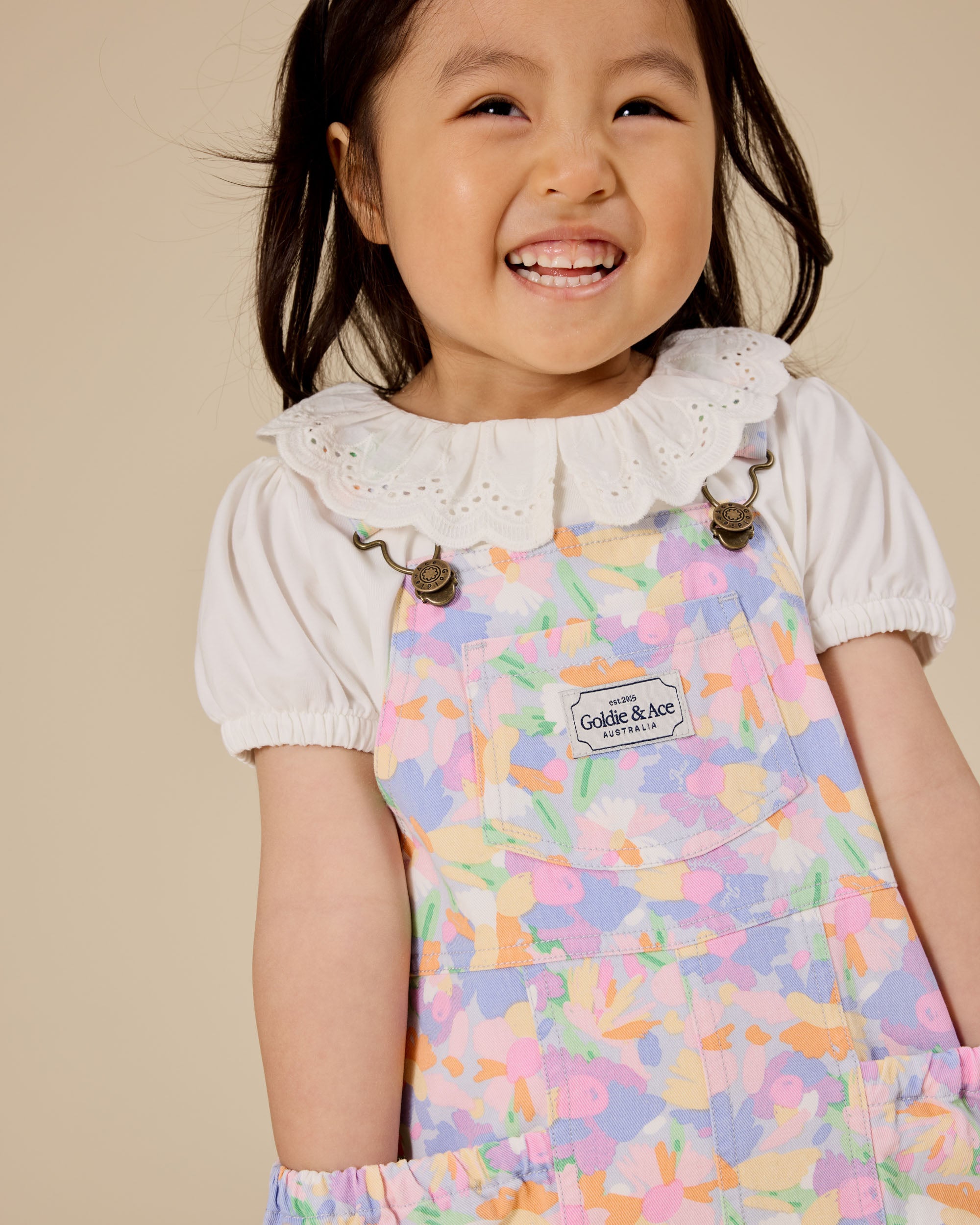 Goldie & Ace Pastel Bouquet Burton Pocket Overalls