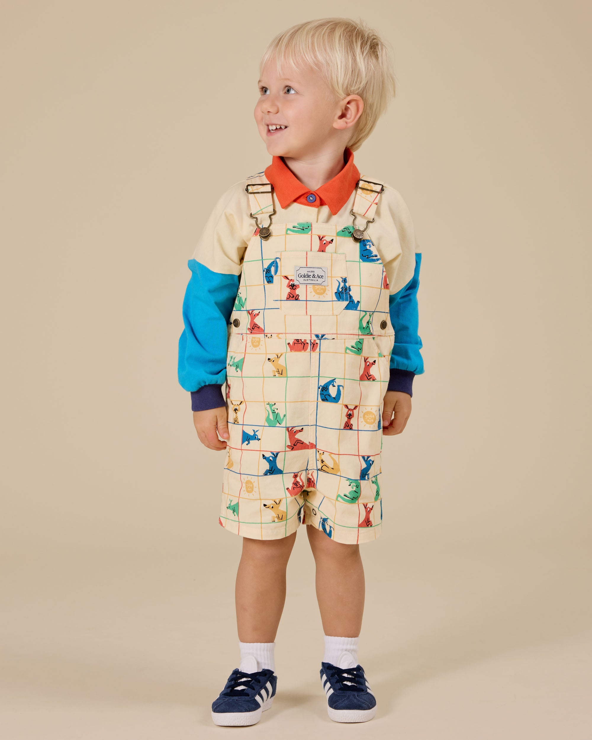 Goldie & Ace Hopscotch Burton Denim Overalls