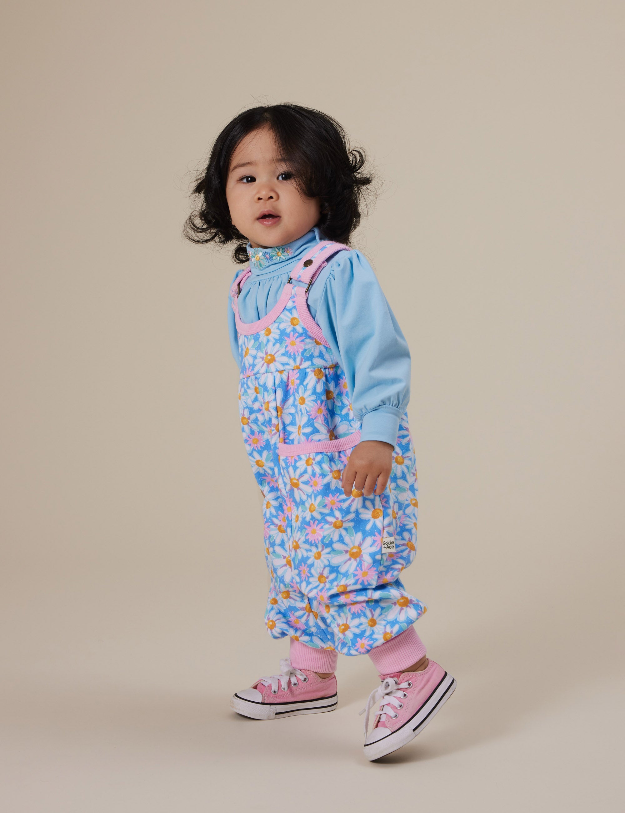 Goldie & Ace Seaside Daisy Balloon Overall Romper
