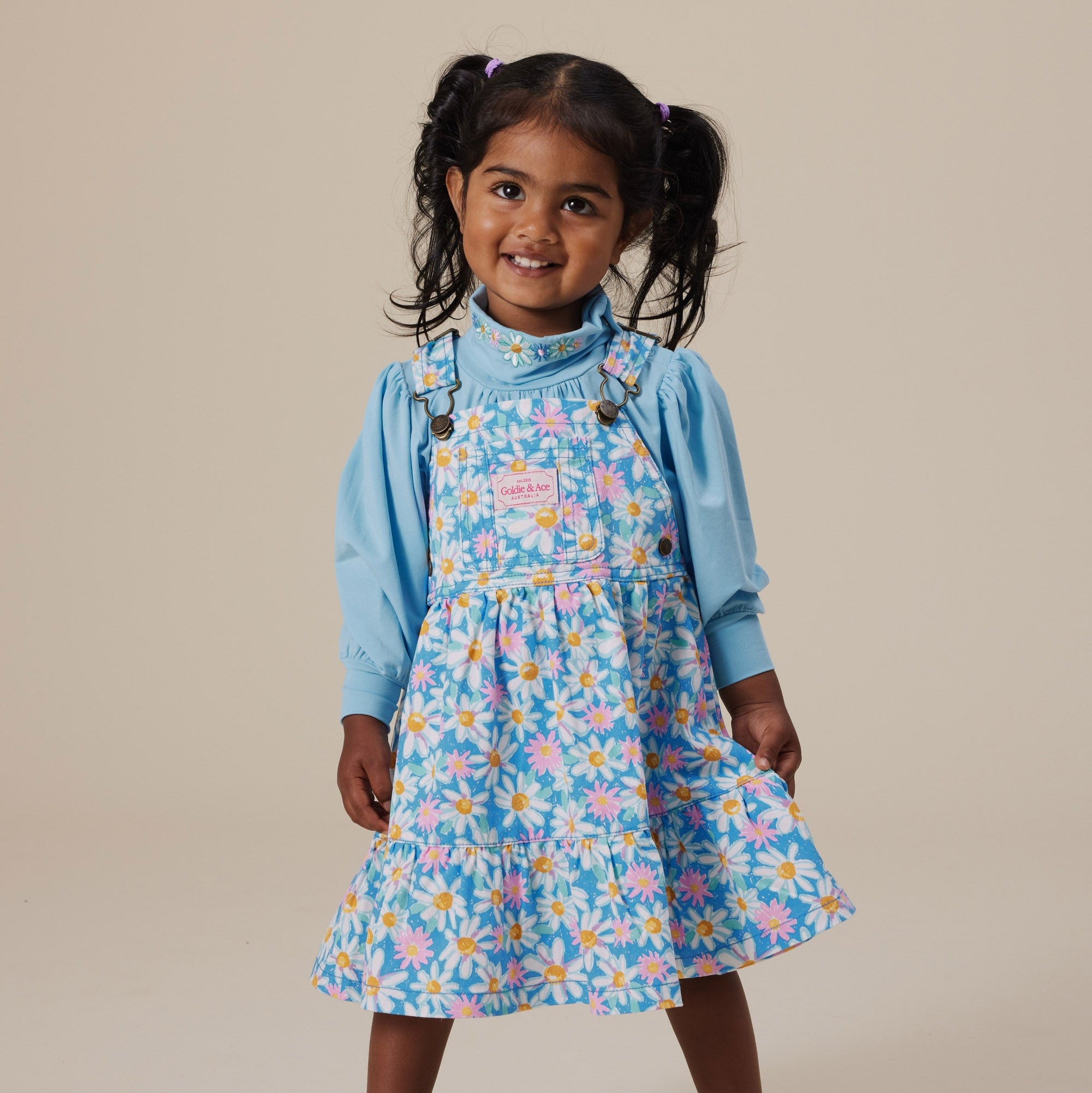 Goldie & Ace Seaside Daisy Tully Tiered Pinafore Dress