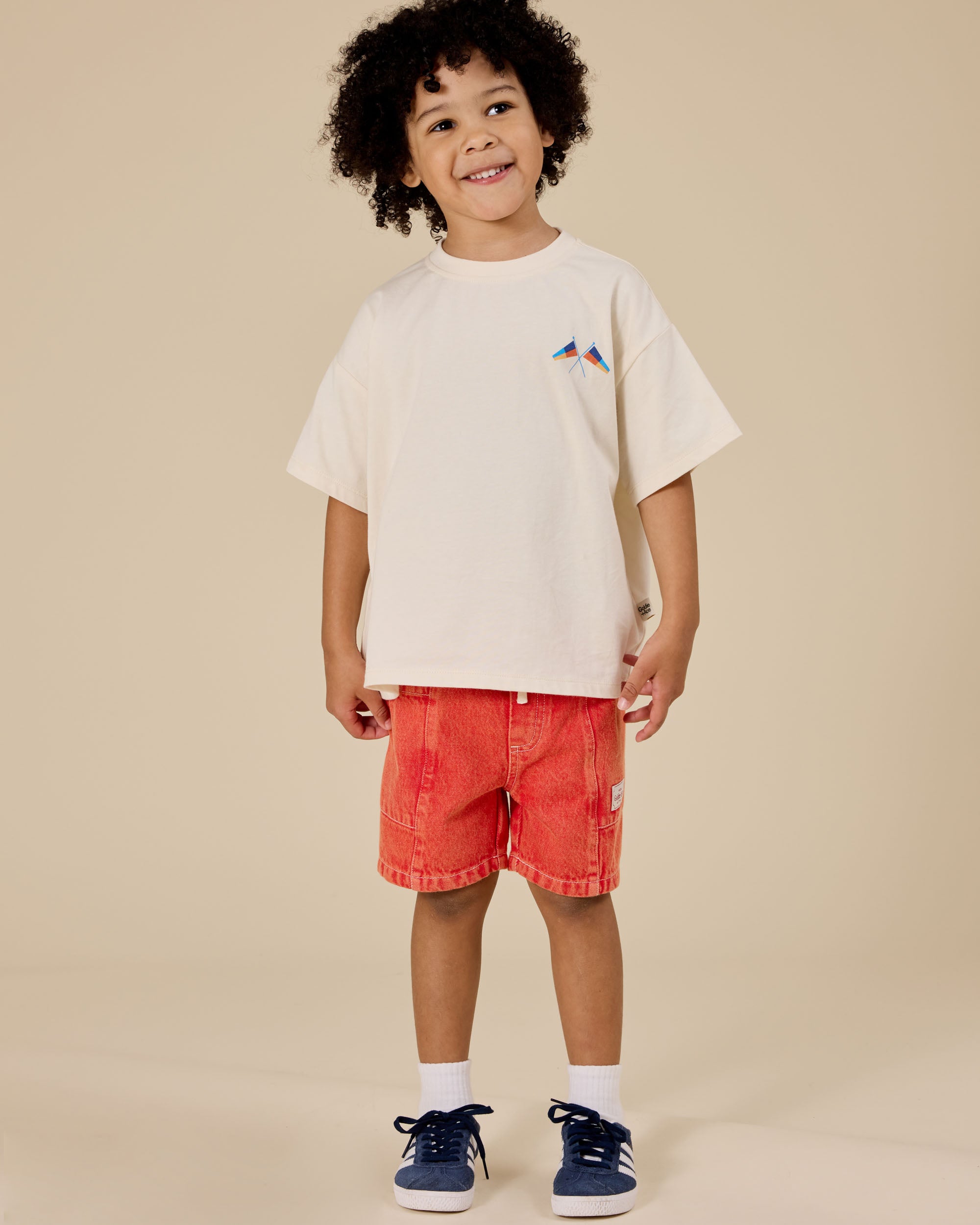 Goldie & Ace Noah Denim Pocket Shorts - Apple Red