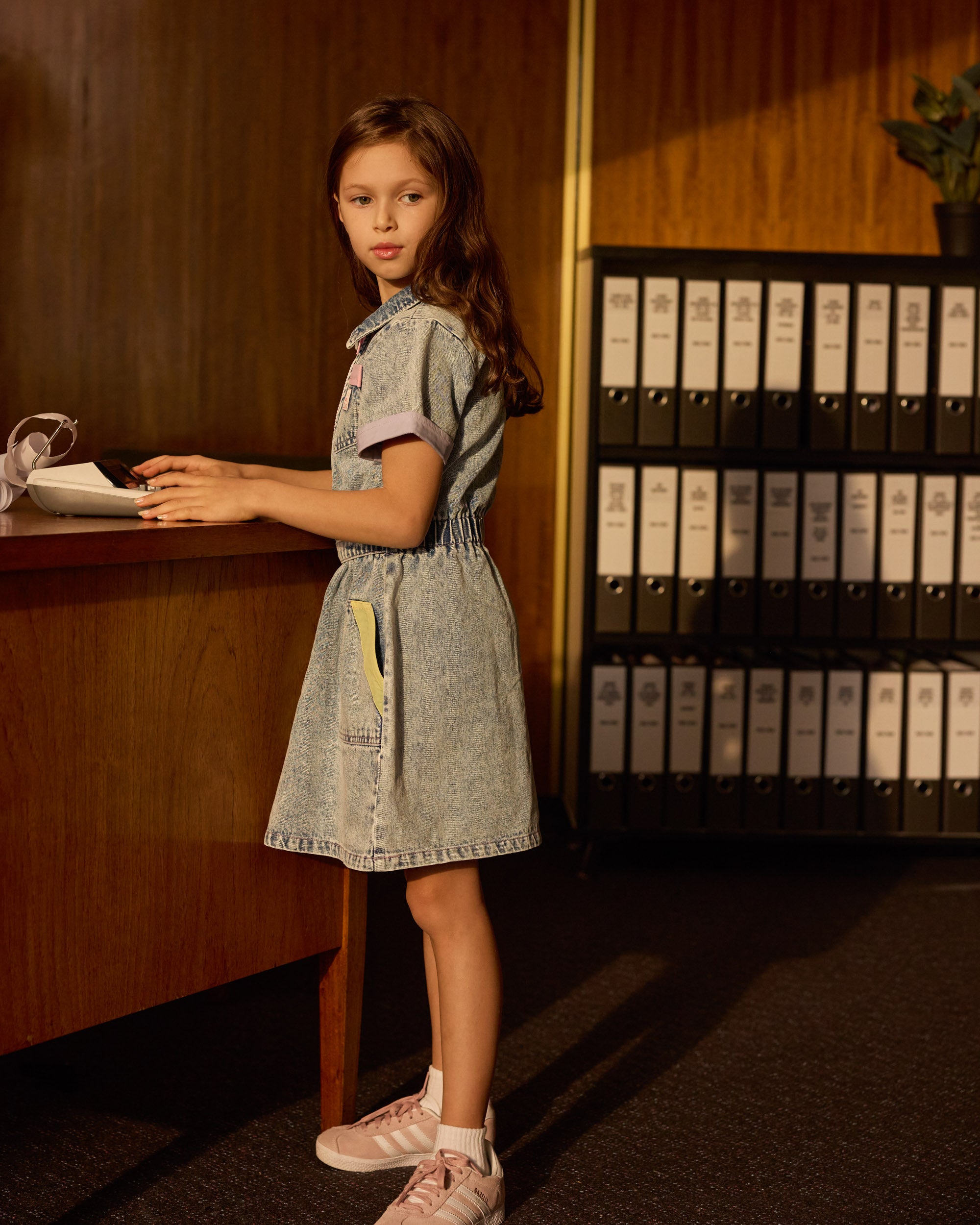 Goldie & Ace Pastel Pop Piper Denim Belted Dress