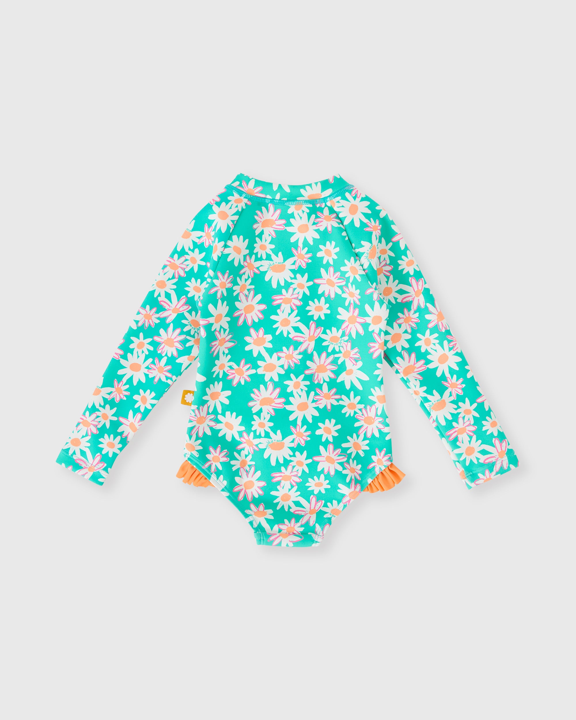 Goldie & Ace Daisy Patch Frill Long Sleeve Swimsuit