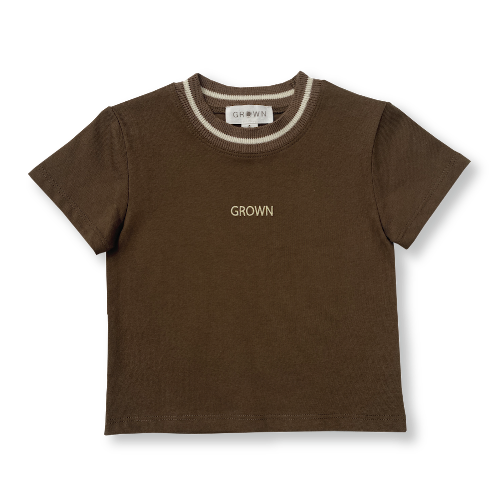Grown Rib Neck Tee - Clay