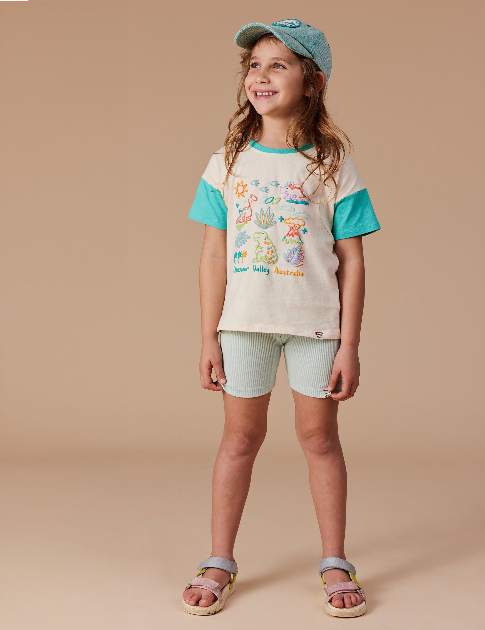 Goldie & Ace -LARA RIB BIKE SHORTIES LAGOON