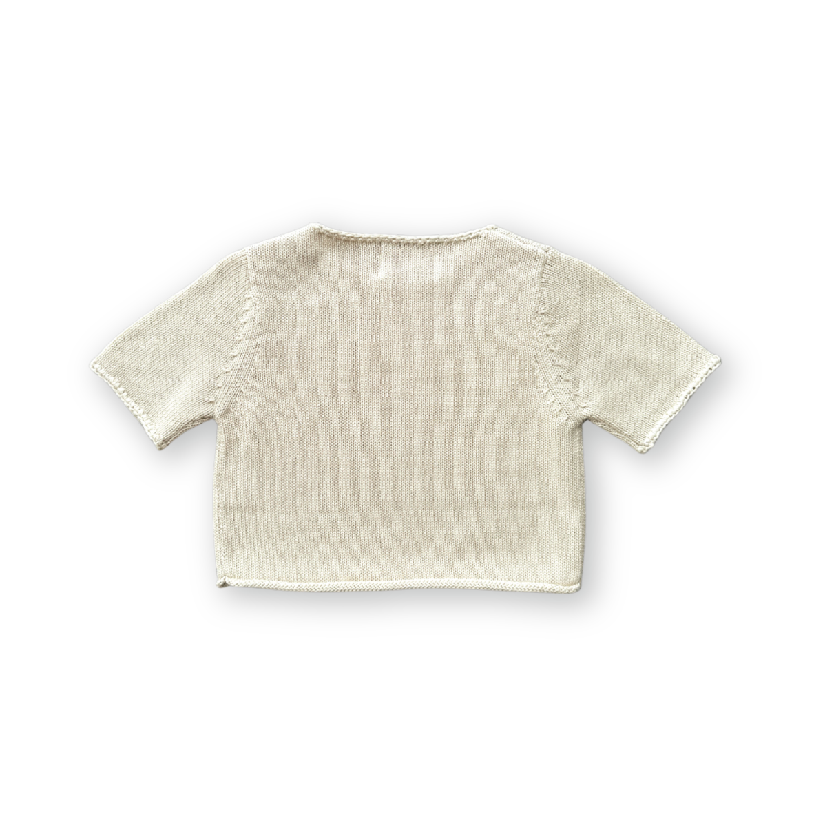 100% organic cotton blanket stitch kids tshirt in dune colour
