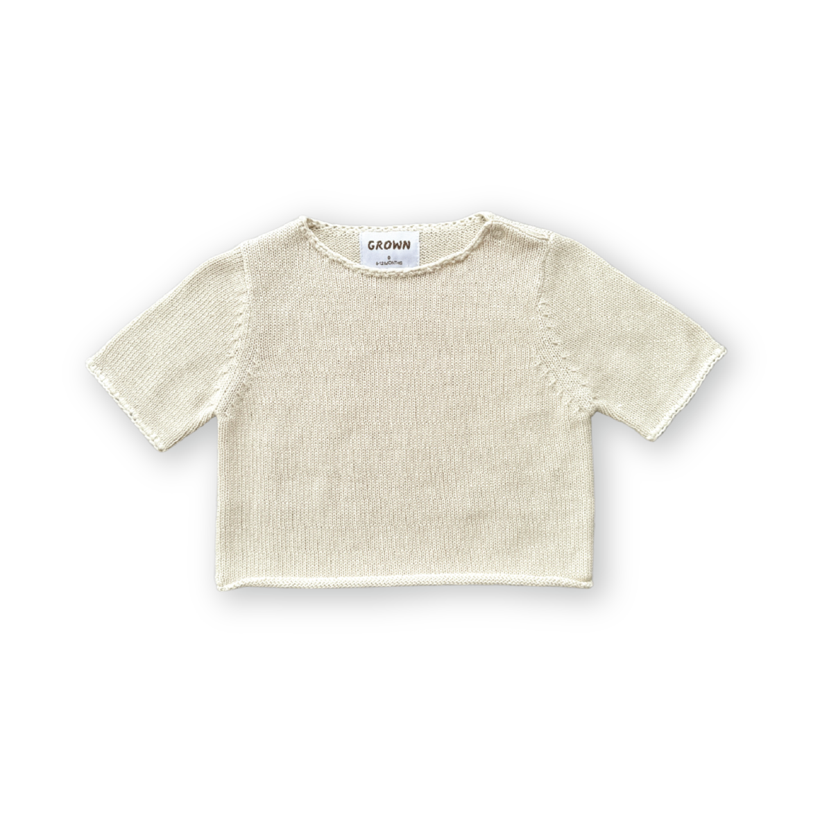 100% organic cotton blanket stitch kids tshirt in dune colour