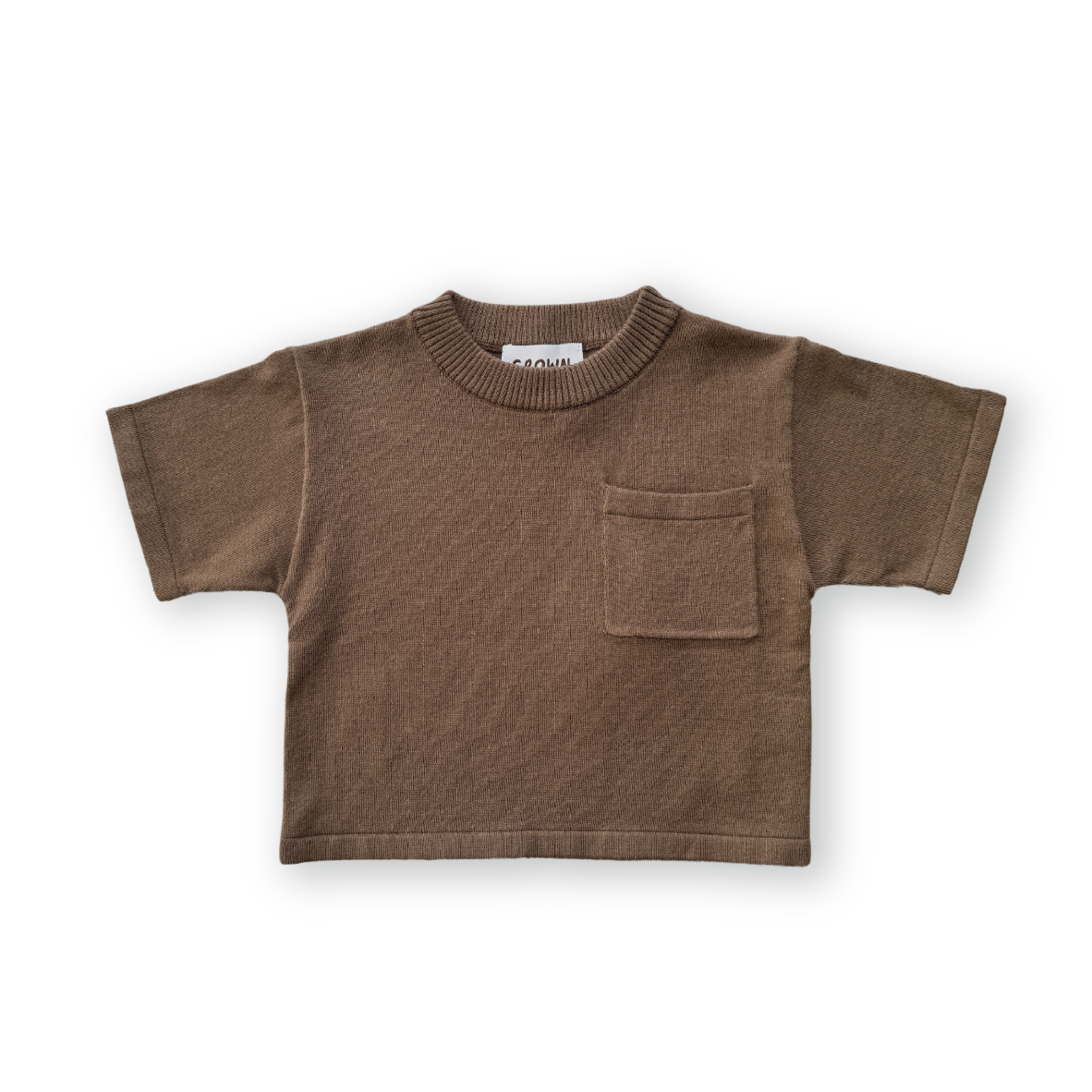Grown Knitted Pocket Tee - Cafe