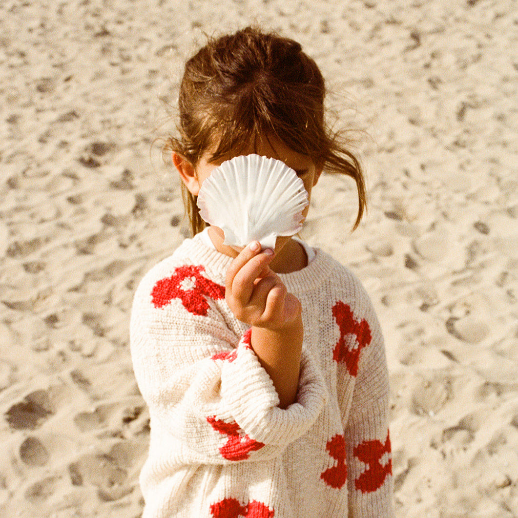 Grown Knitted Posy Pull Over Milk