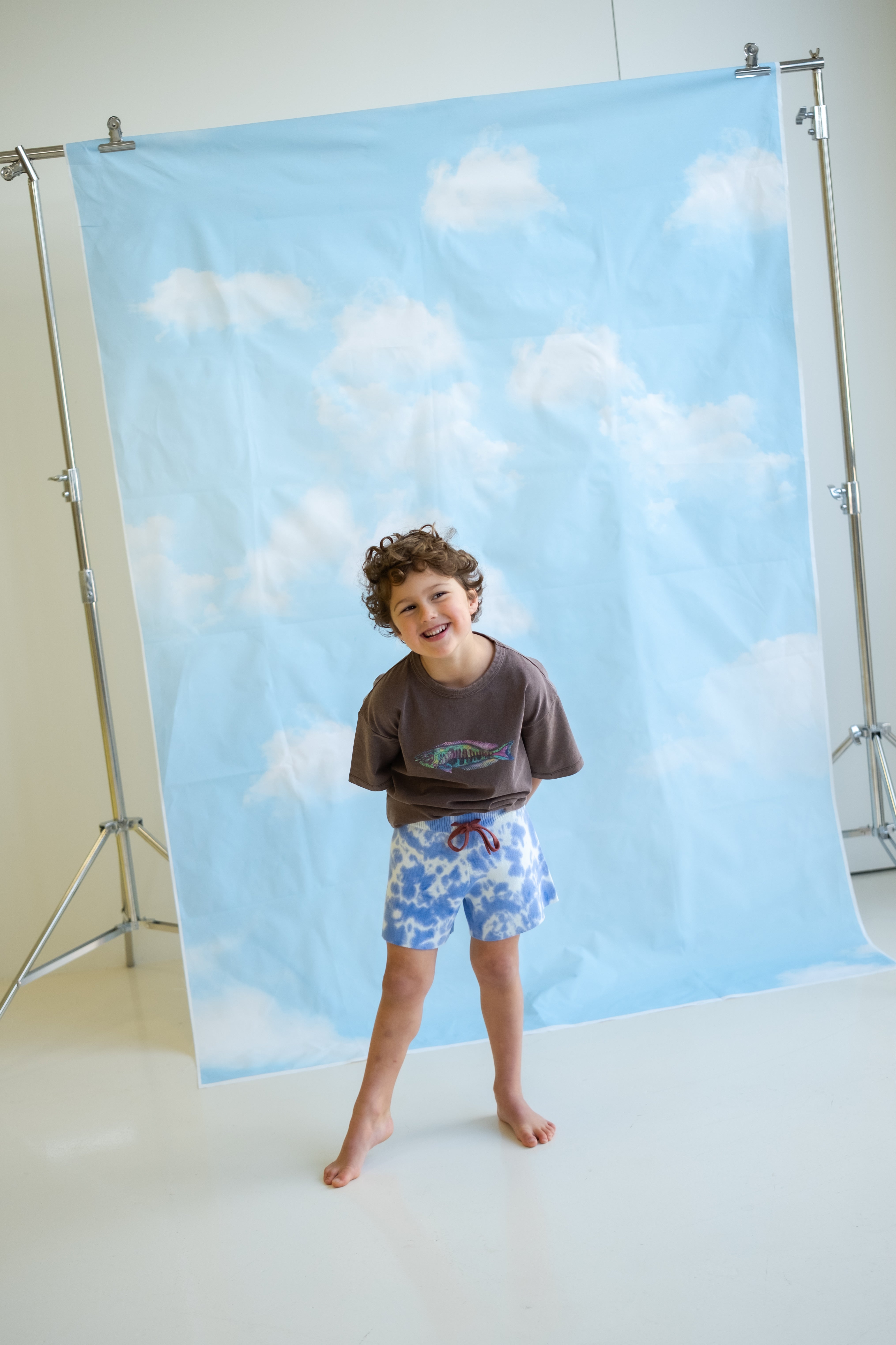Grown Organic Tie Dye Milano Shorts - Pacific