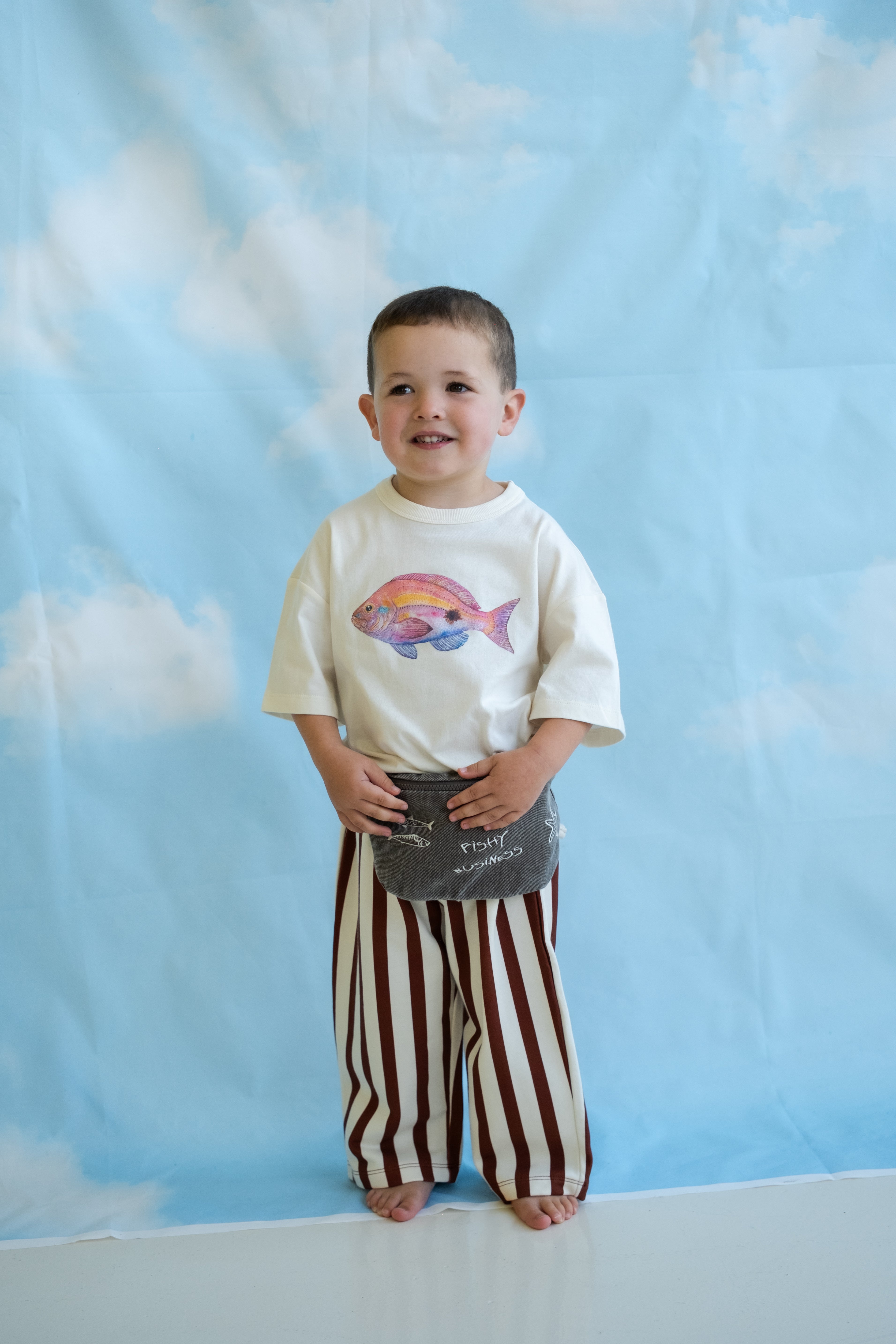 Grown Organic French Terry Striped Pants - Maroon