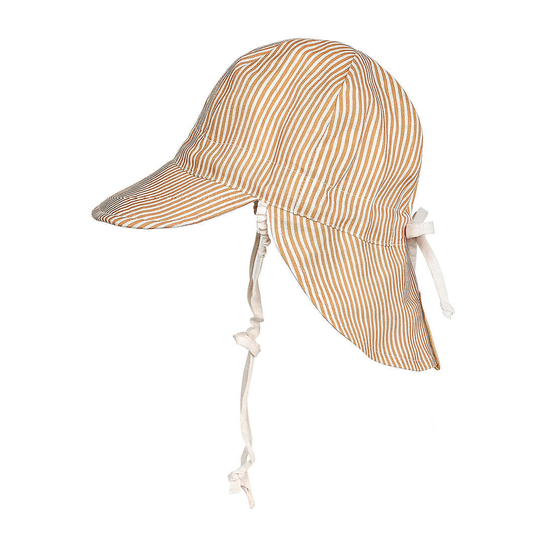 Bedhead 'Lounger' Baby Reversible Flap Sun Hat - Frankie / Flax