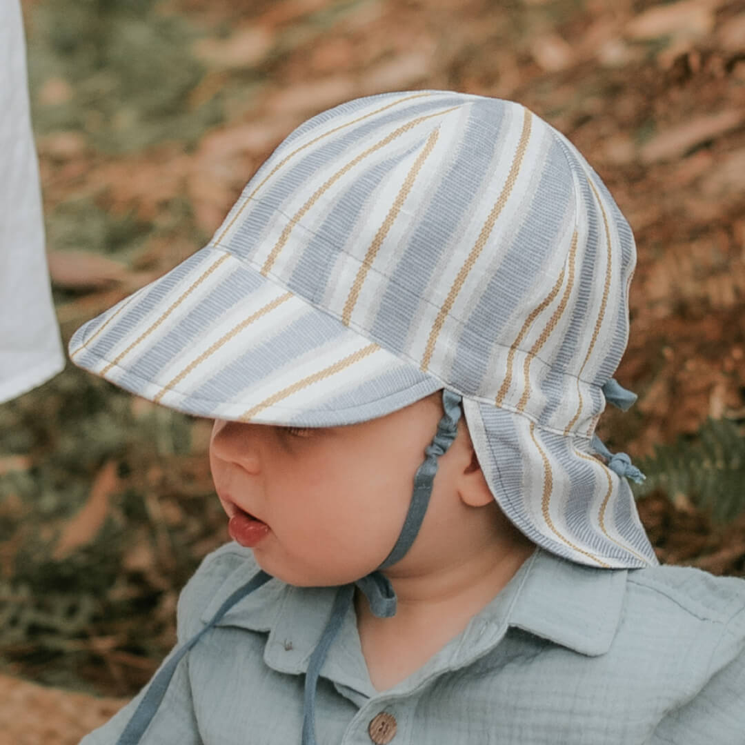 Bedhead 'Lounger' Baby Reversible Flap Sun Hat - Spencer / Steele