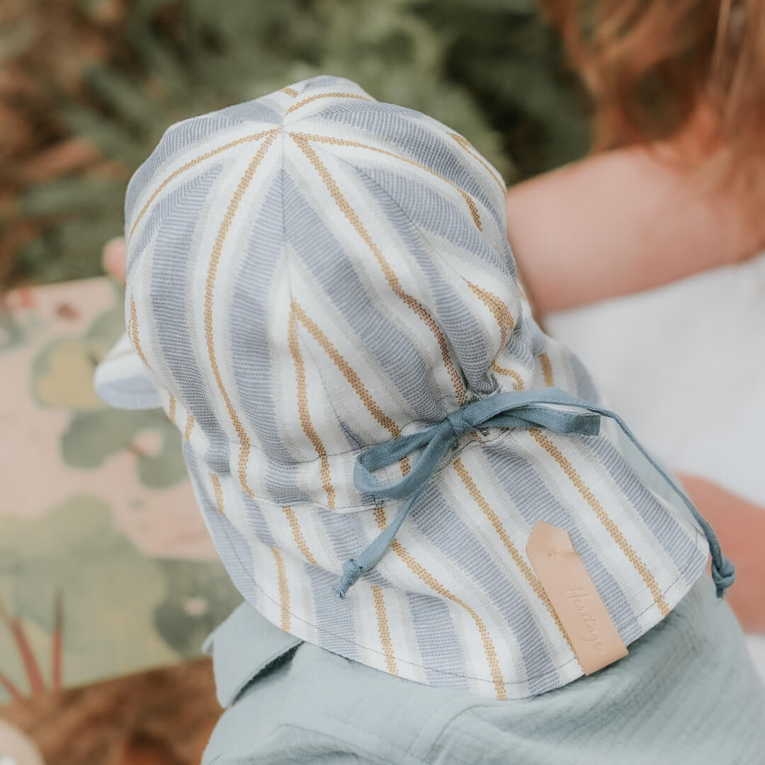 Bedhead 'Lounger' Baby Reversible Flap Sun Hat - Spencer / Steele