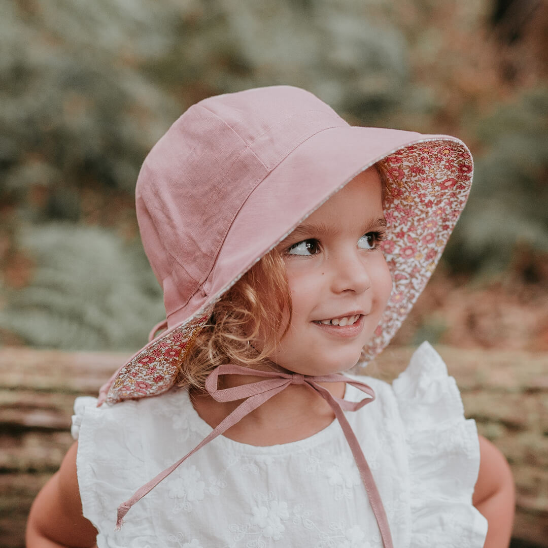 Bedheads 'Wanderer' Girls Reversible Panelled Bucket Sun Hat - Ramble / Rosa