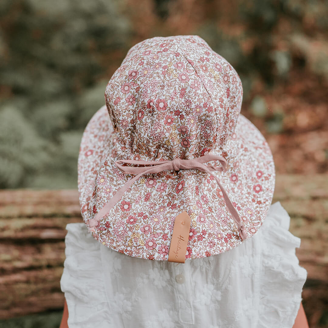 Bedheads 'Wanderer' Girls Reversible Panelled Bucket Sun Hat - Ramble / Rosa
