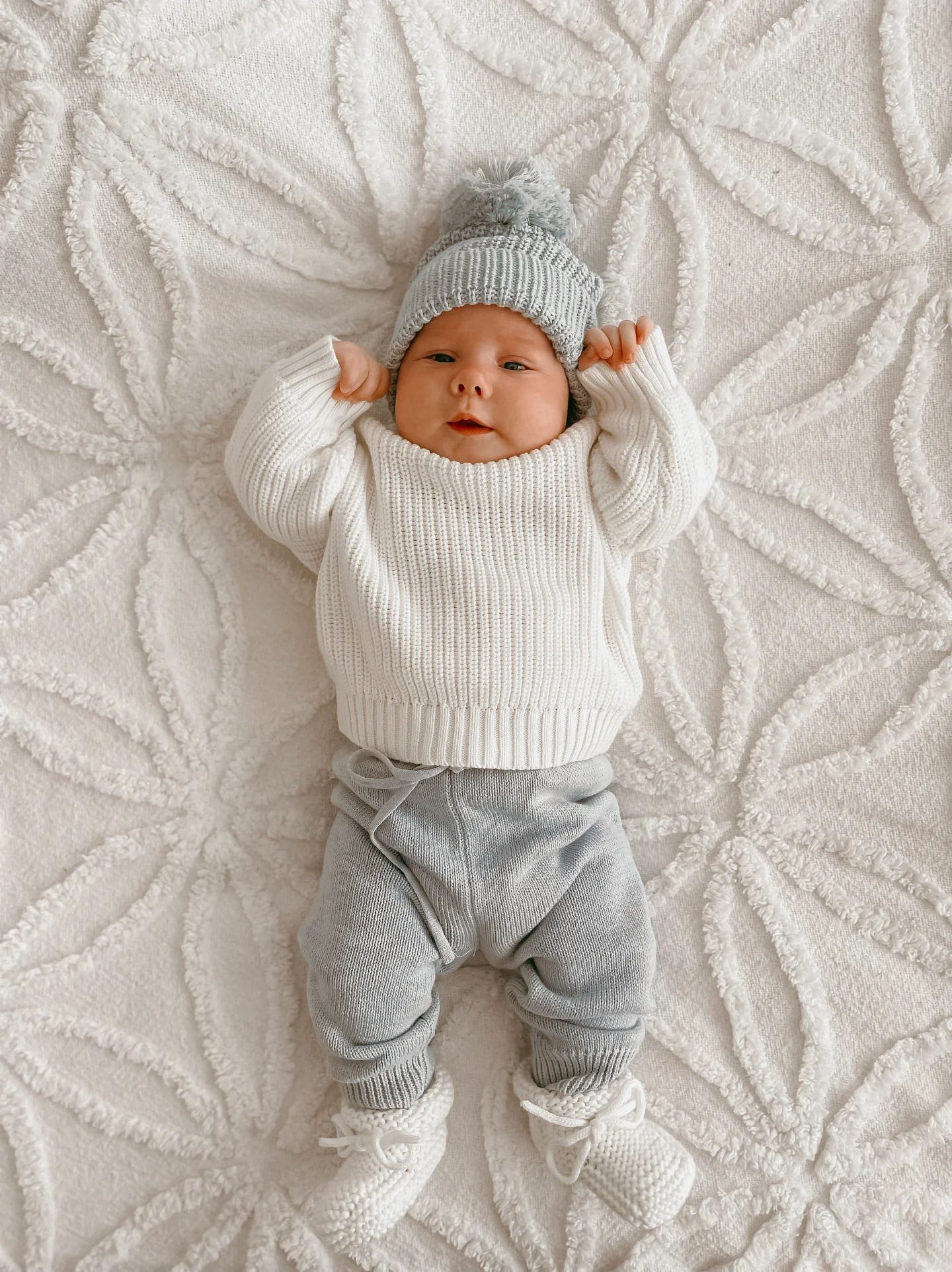 Blossom & Pear Mini Knit Pants - Powder Blue