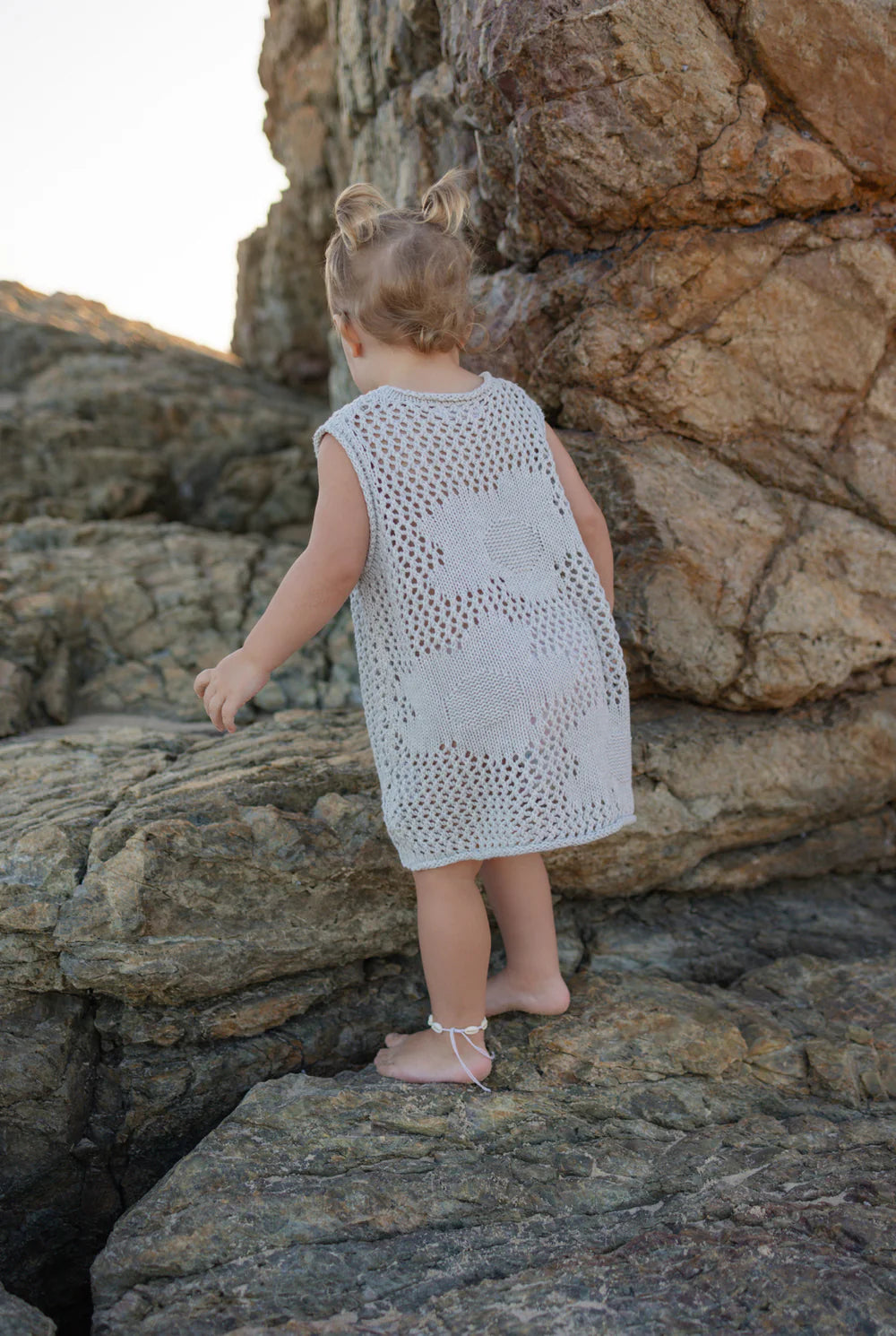 Belle & Sun Crochet Beach Dress - Cloud