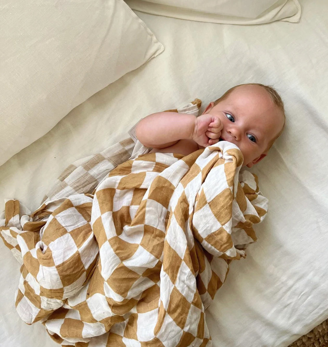 Seaka Boo Wrap Bamboo/Cotton - Sandalwood Check