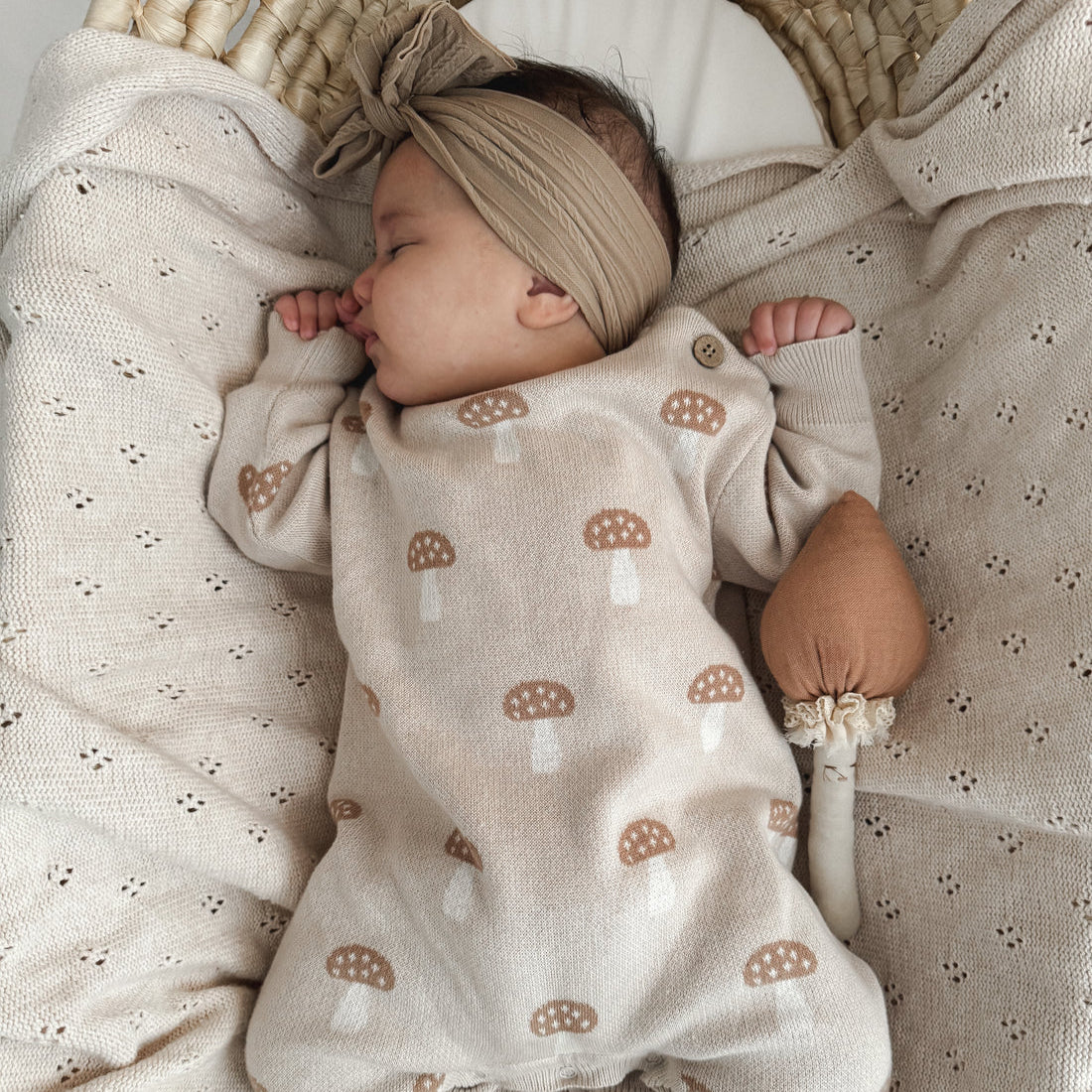 Aster & Oak Mushroom Knit Romper