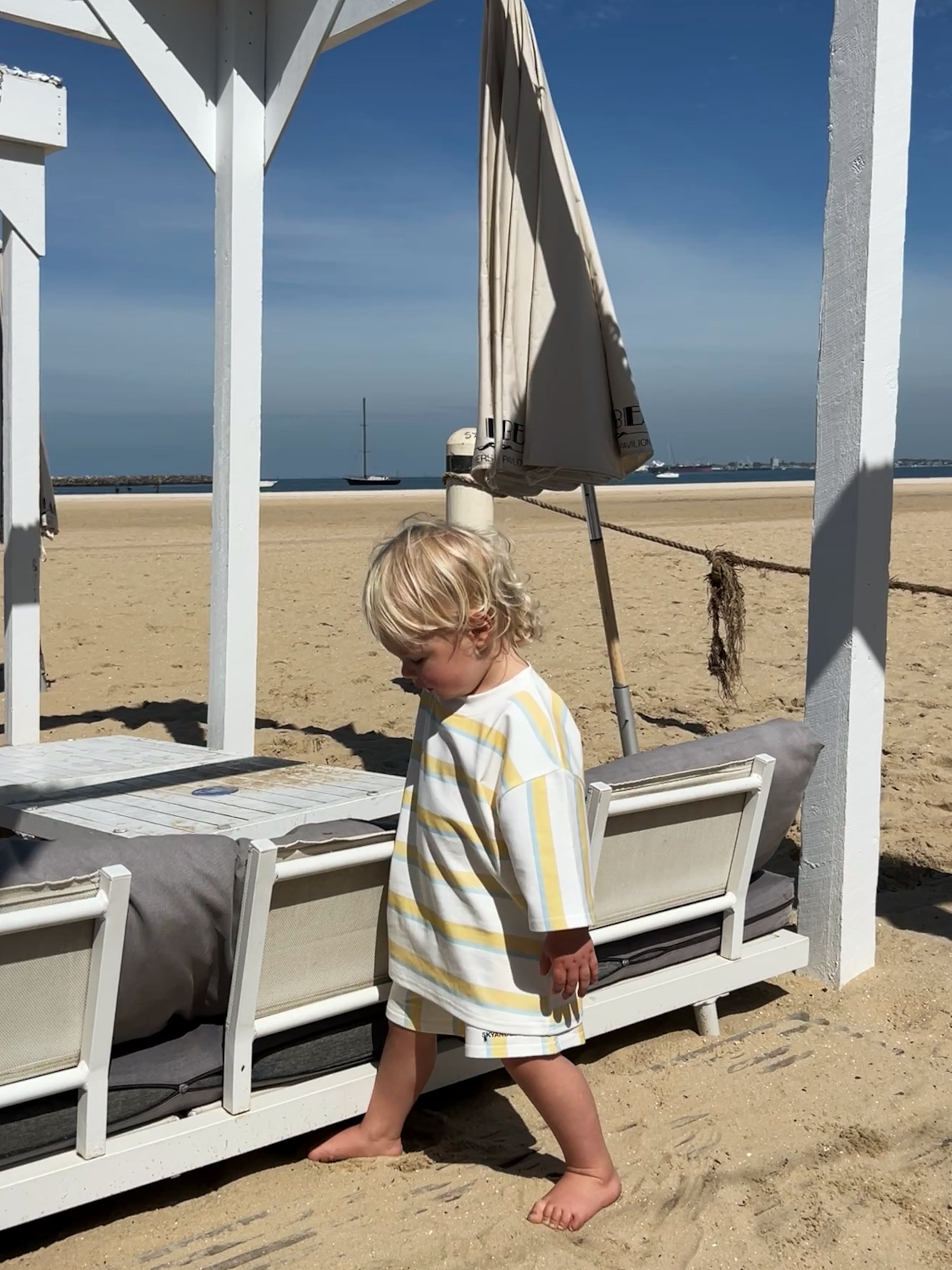 Sky & Bleu Lemon Stripe Short