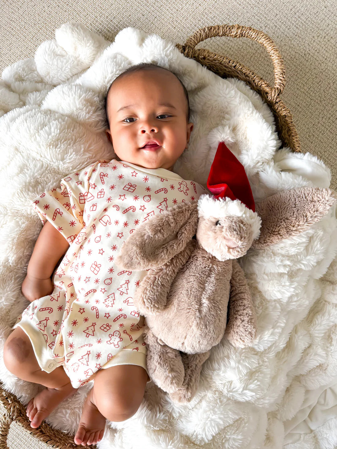 Petite Co Christmas Print Tshirt Romper