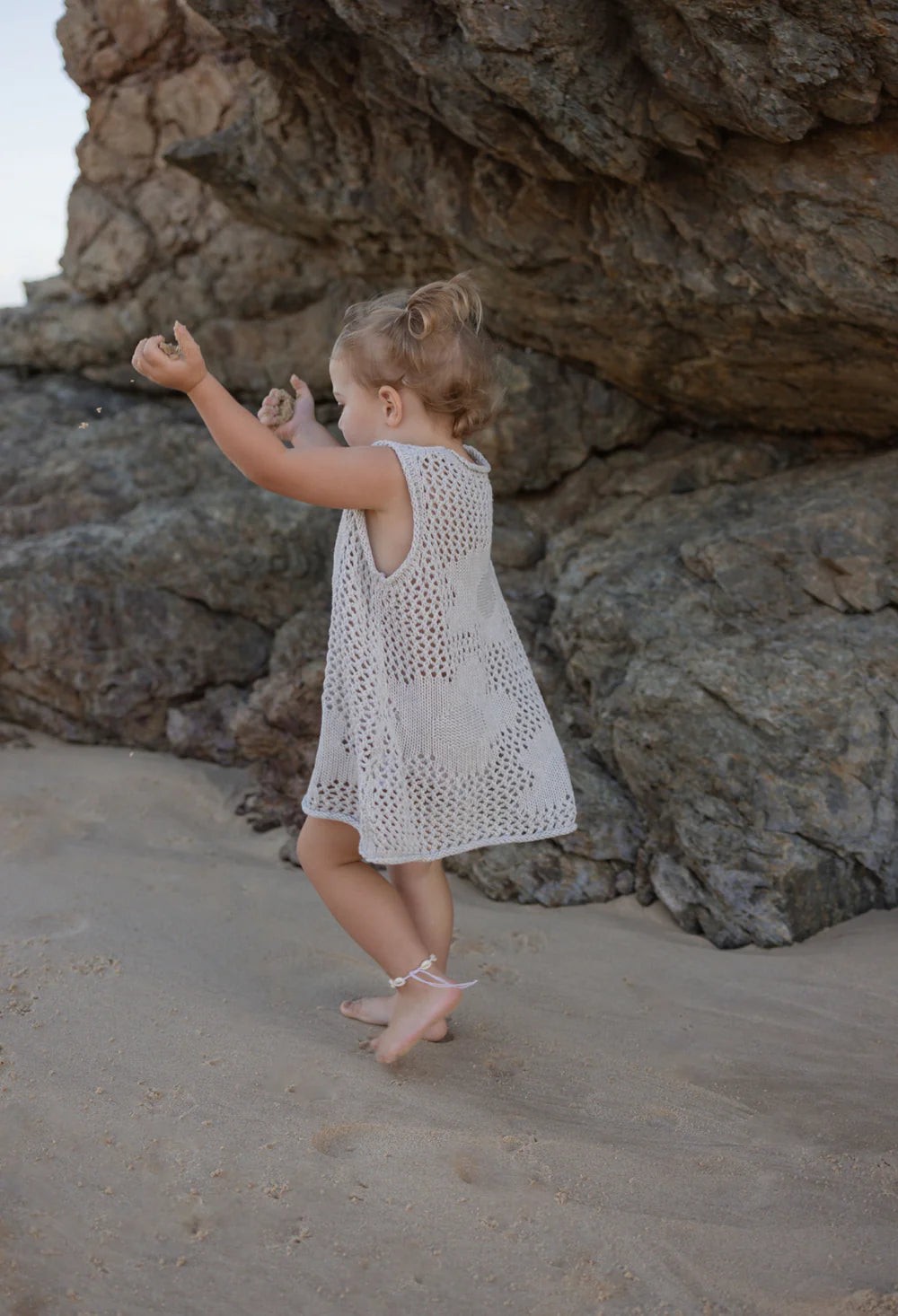 Belle & Sun Crochet Beach Dress - Cloud