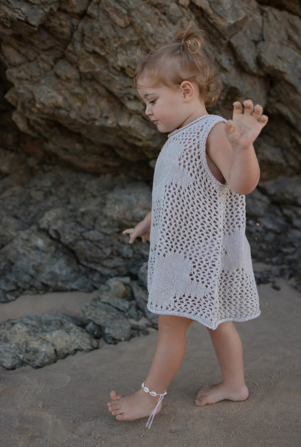Belle & Sun Crochet Beach Dress - Cloud