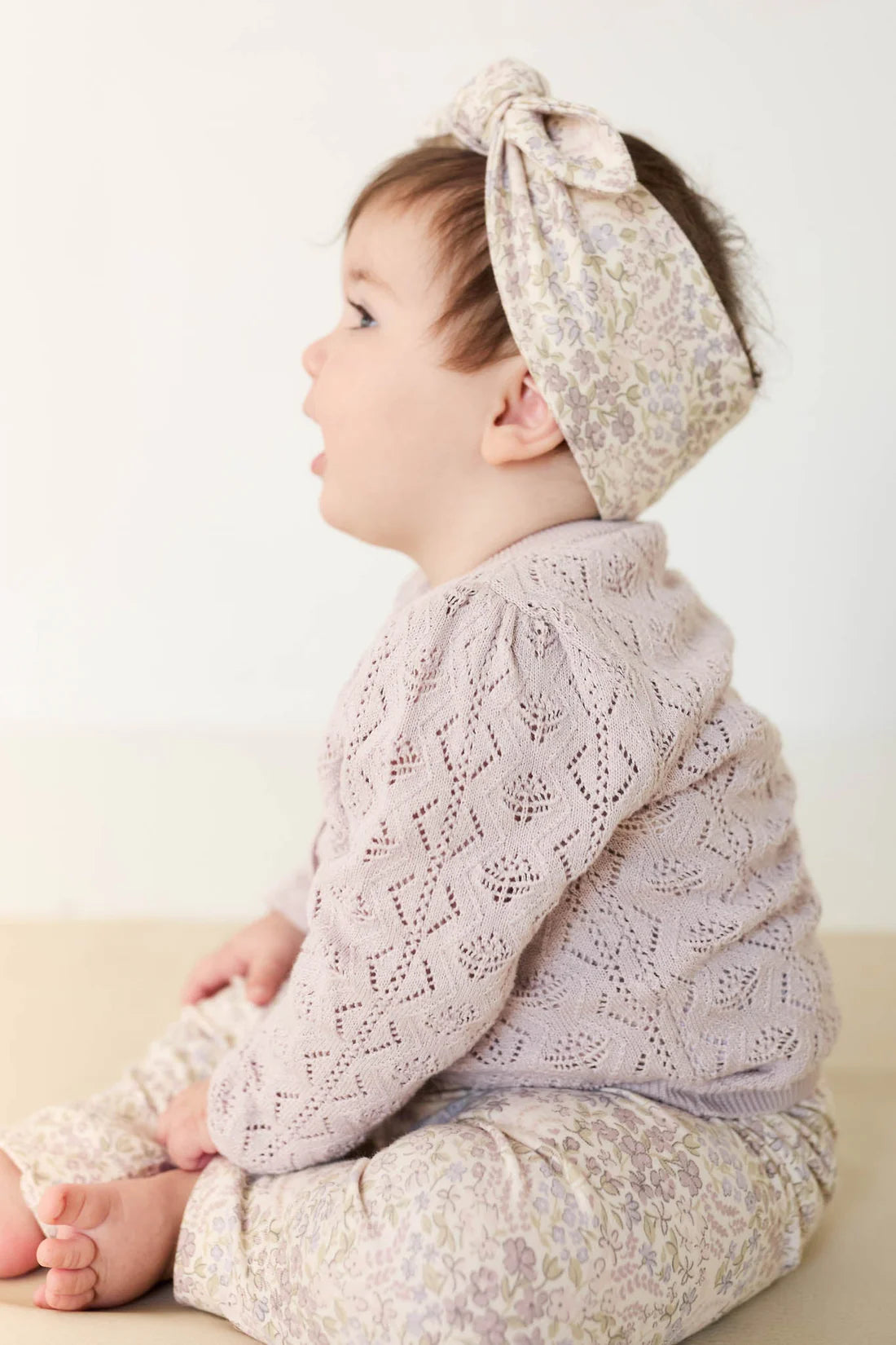 Jamie Kay Organic Cotton Headband - April Floral Mauve
