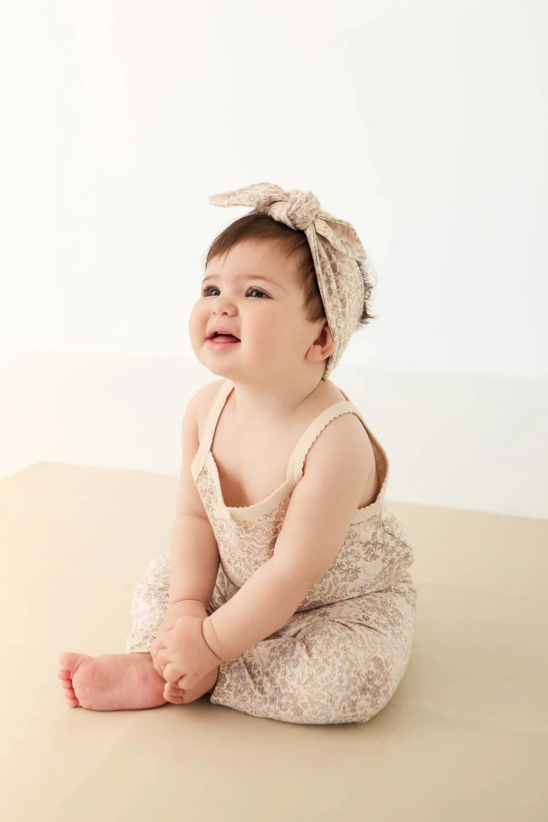Jamie Kay Organic Cotton Headband - April Floral Mauve