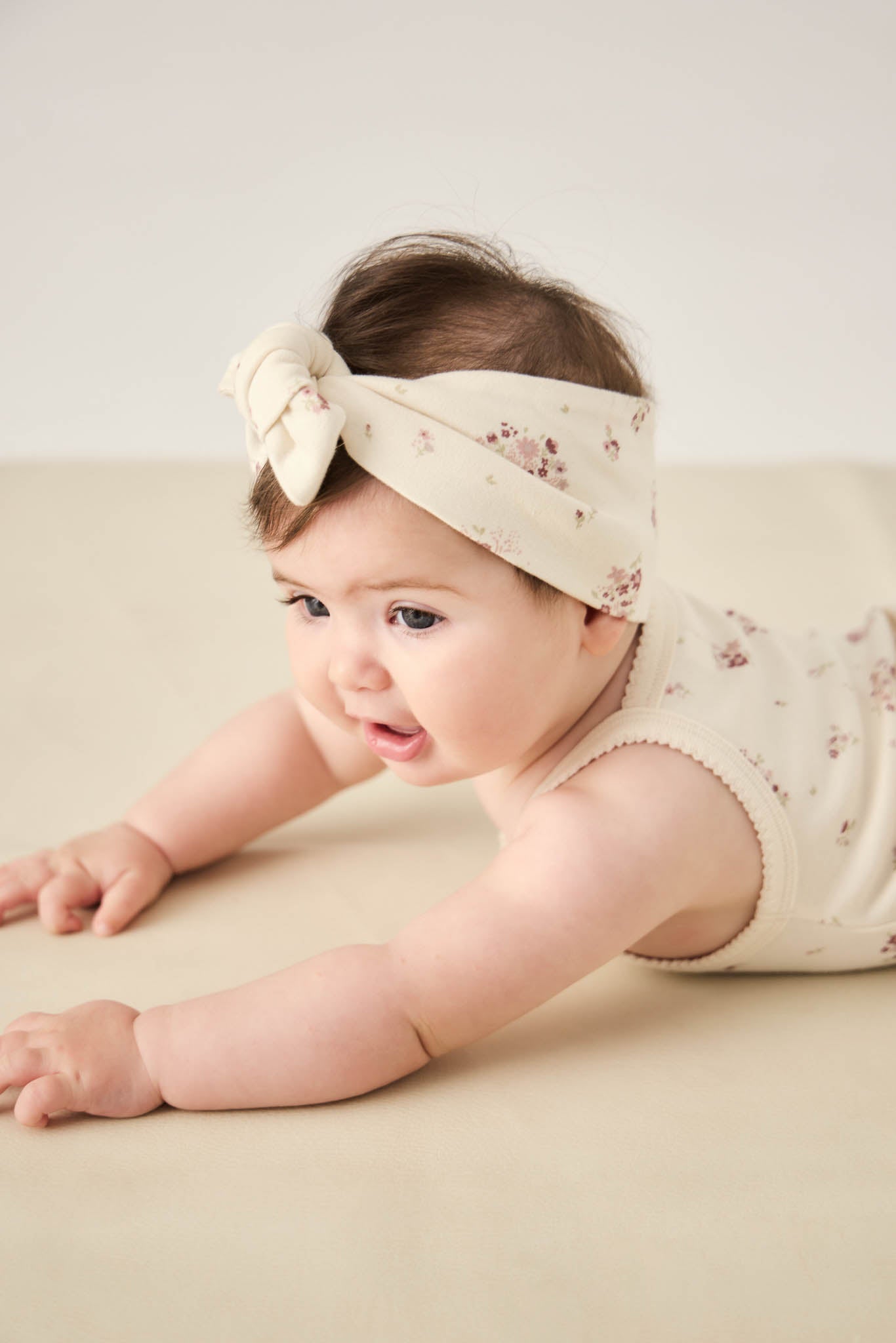 Jamie Kay Organic Cotton Headband - Lauren Floral Tofu