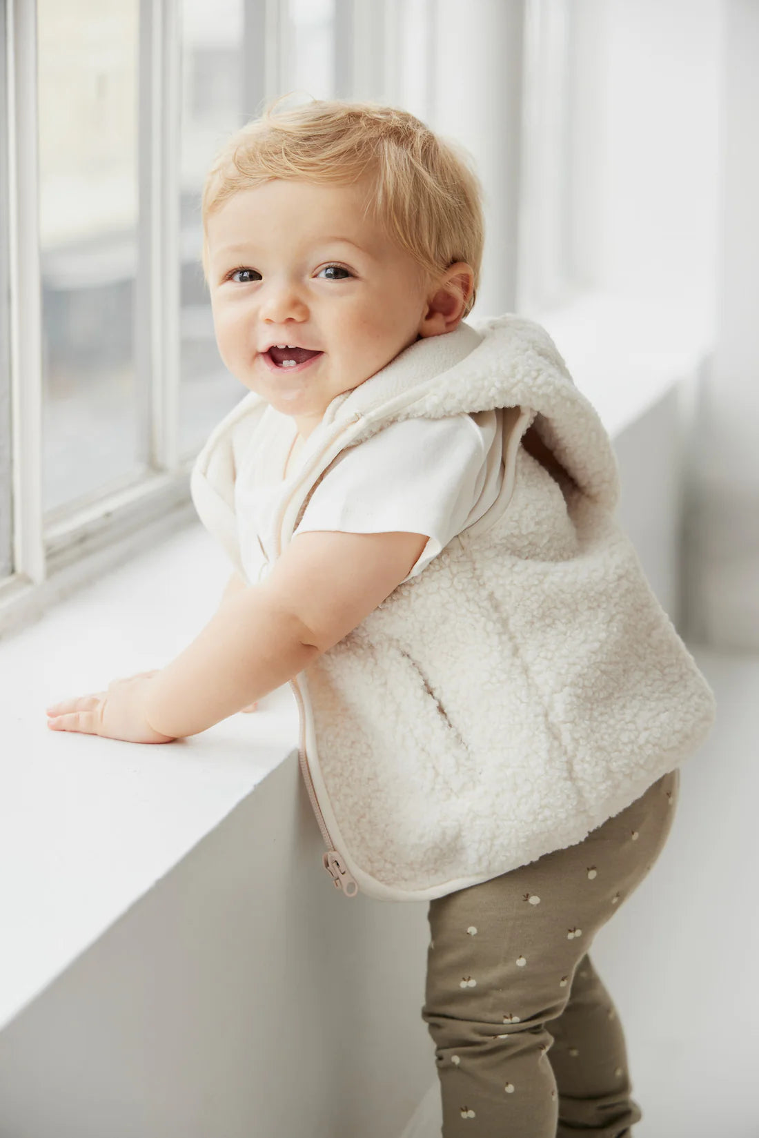 Jamie Kay Kai Recycled Polyester Sherpa Vest - Natural
