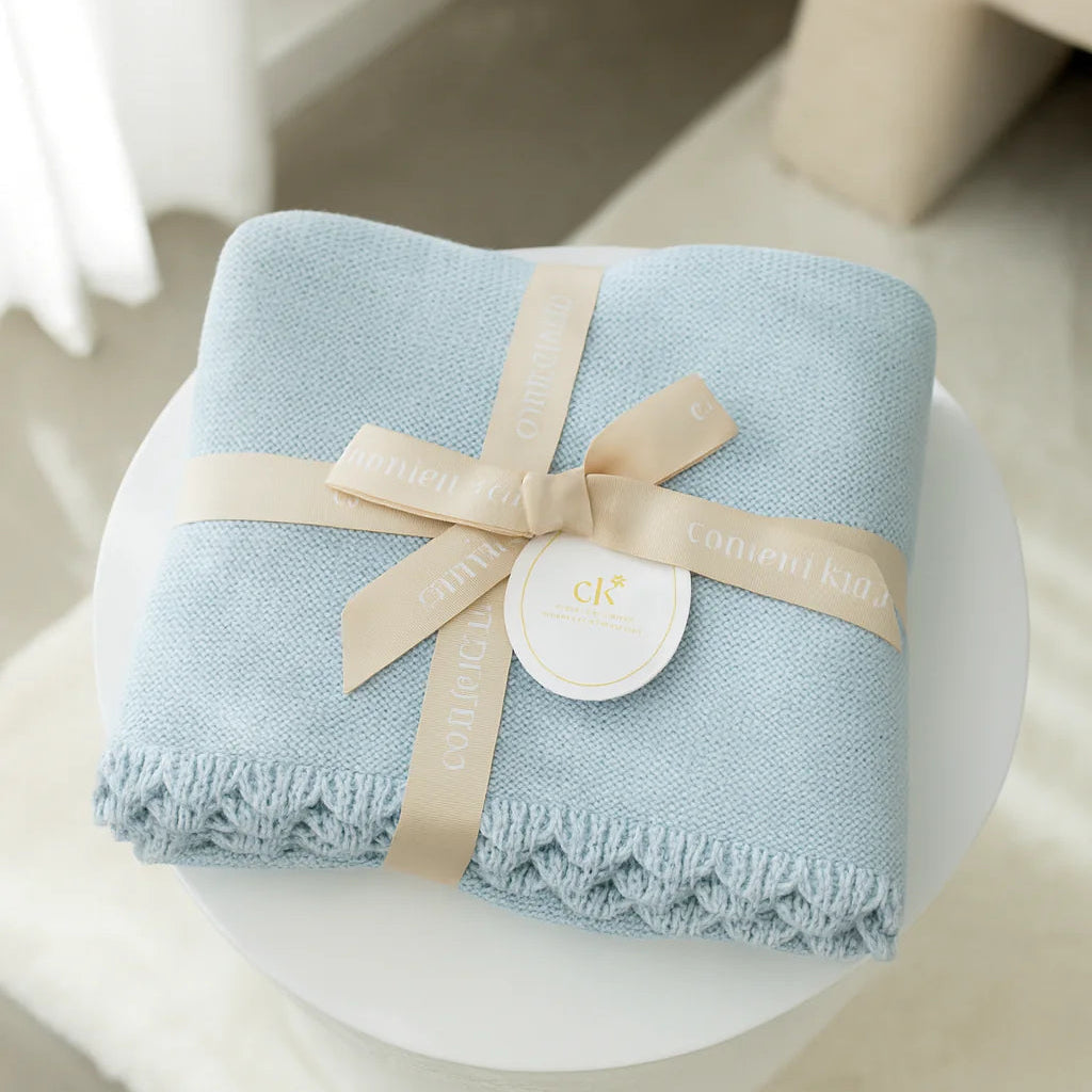 Confetti Kidz Heritage Knit Blanket | Traditional Blue