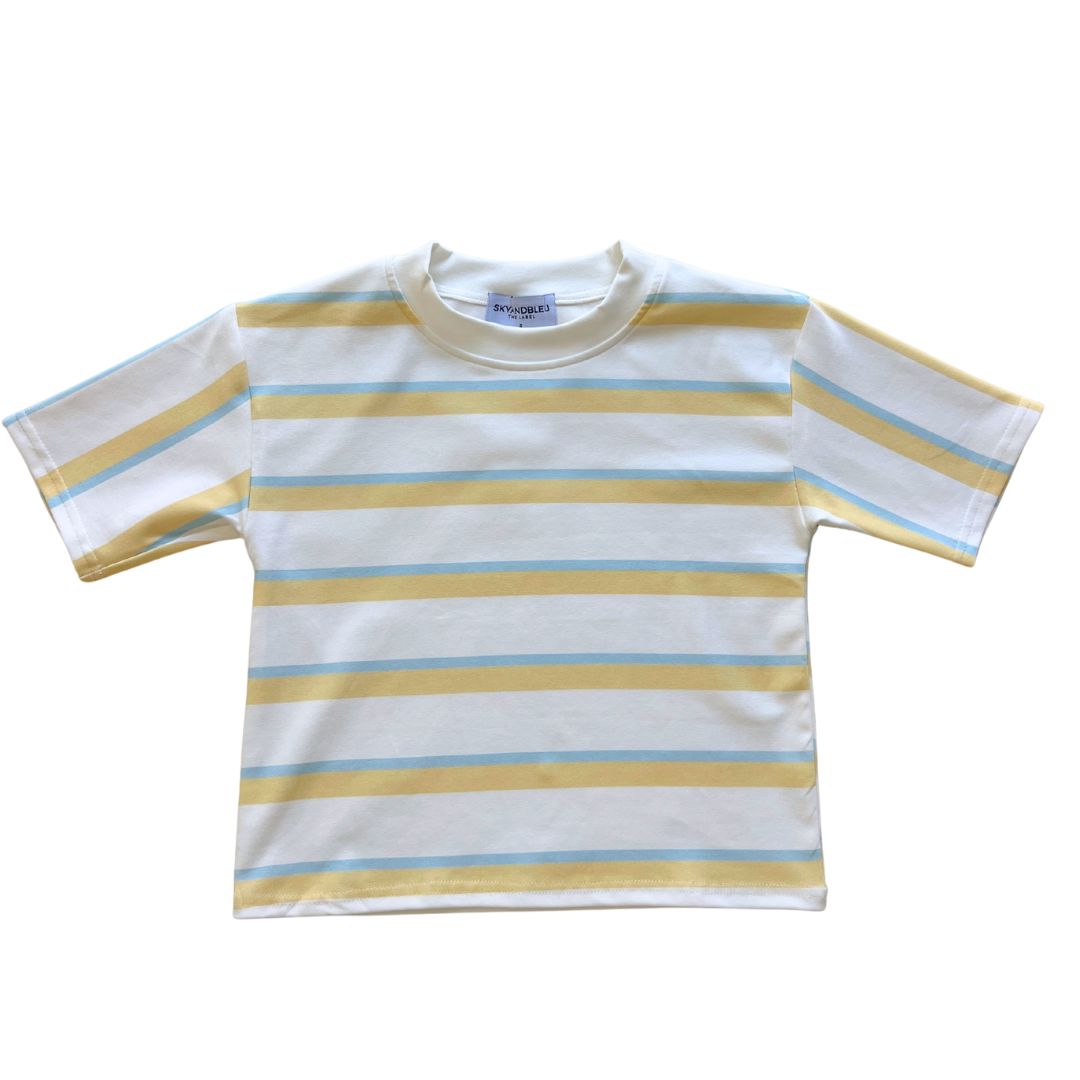 Sky & Bleu Lemon Stripe Tee