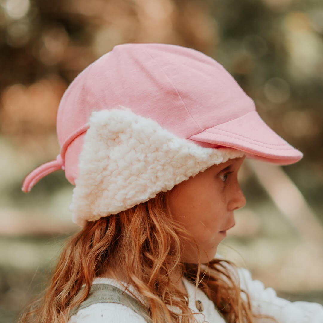Bedhead Hats Fleecy Legionnaire with Strap - Baby Pink Marle