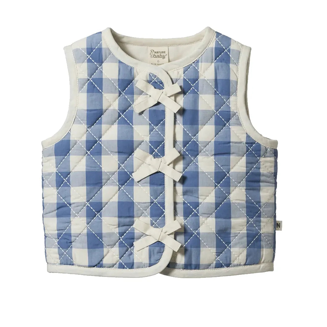 Nature Baby Marlo Quilted Vest -BlueBelle Check