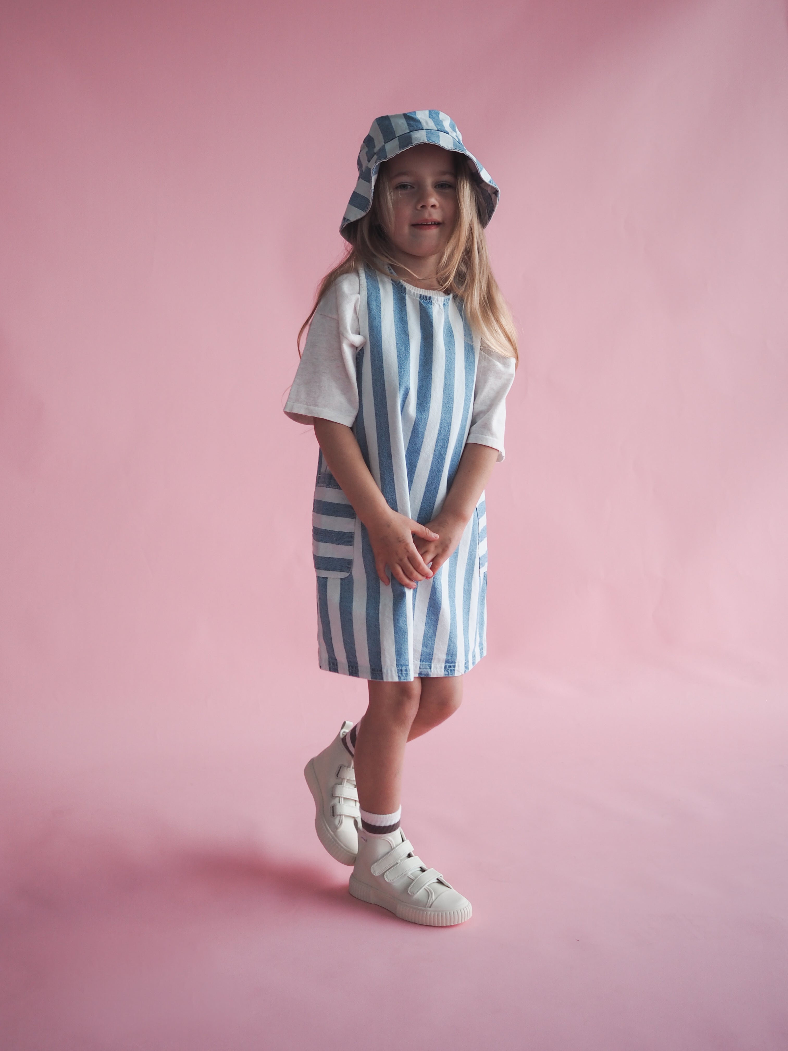 Grown Denim Stripe Bucket Hat