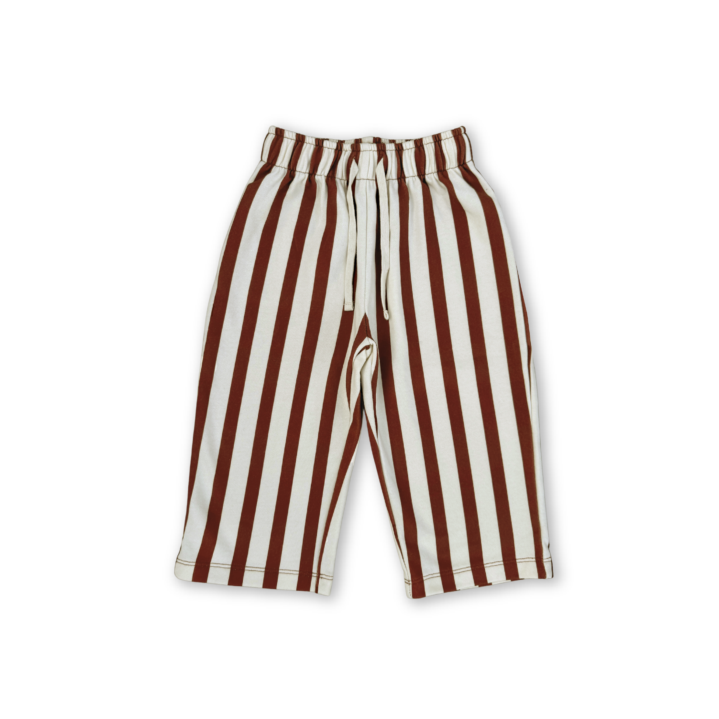 Grown Organic French Terry Striped Pants - Maroon