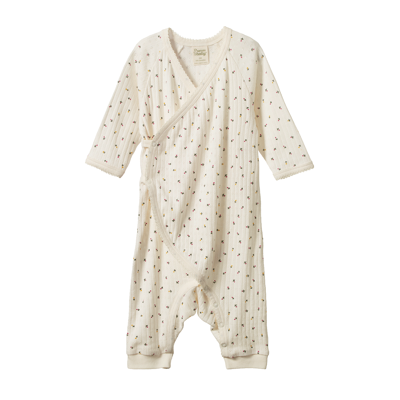 Nature Baby Kimono Stretch & Grow Pointelle - Aster Floral Print