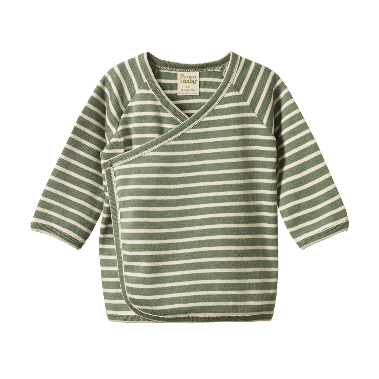 Nature Baby Kimono Jacket- Nettle Twin Stripe