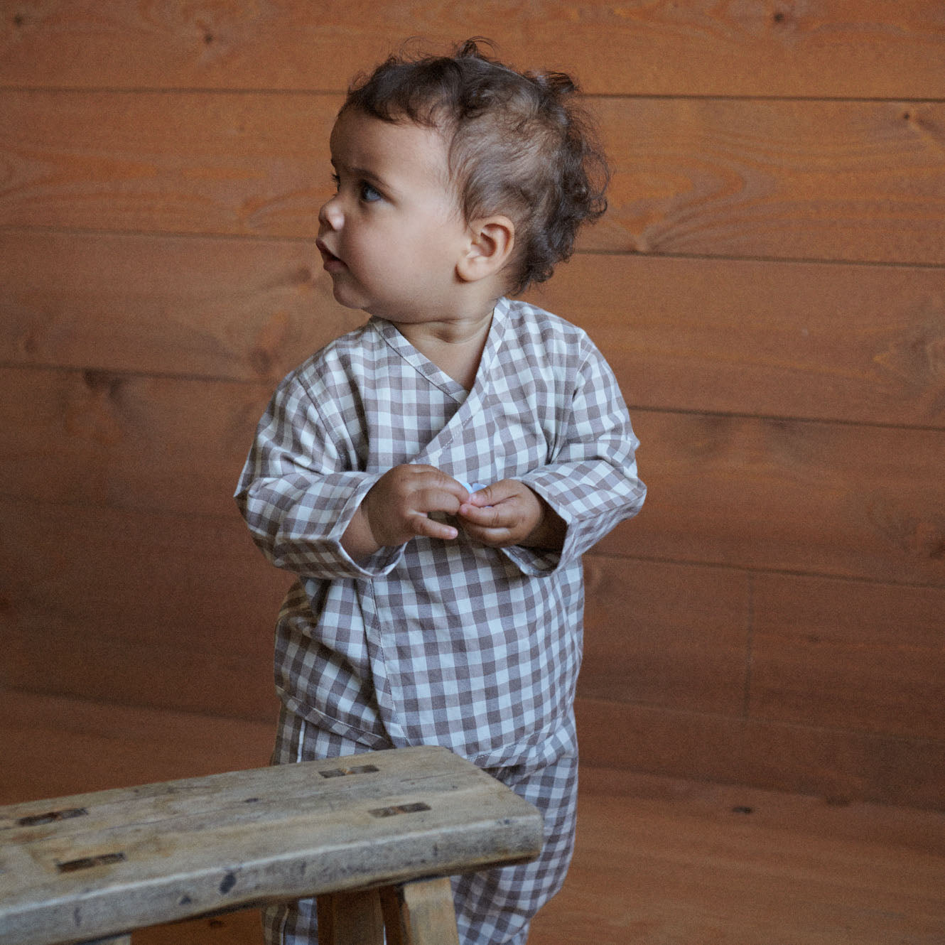 Nature Baby Rumi Kimono Jacket - Cub Check