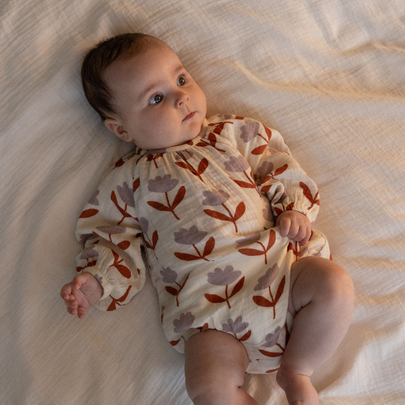Nature Baby Meadow Bodysuit Muslin- Fleurette Print