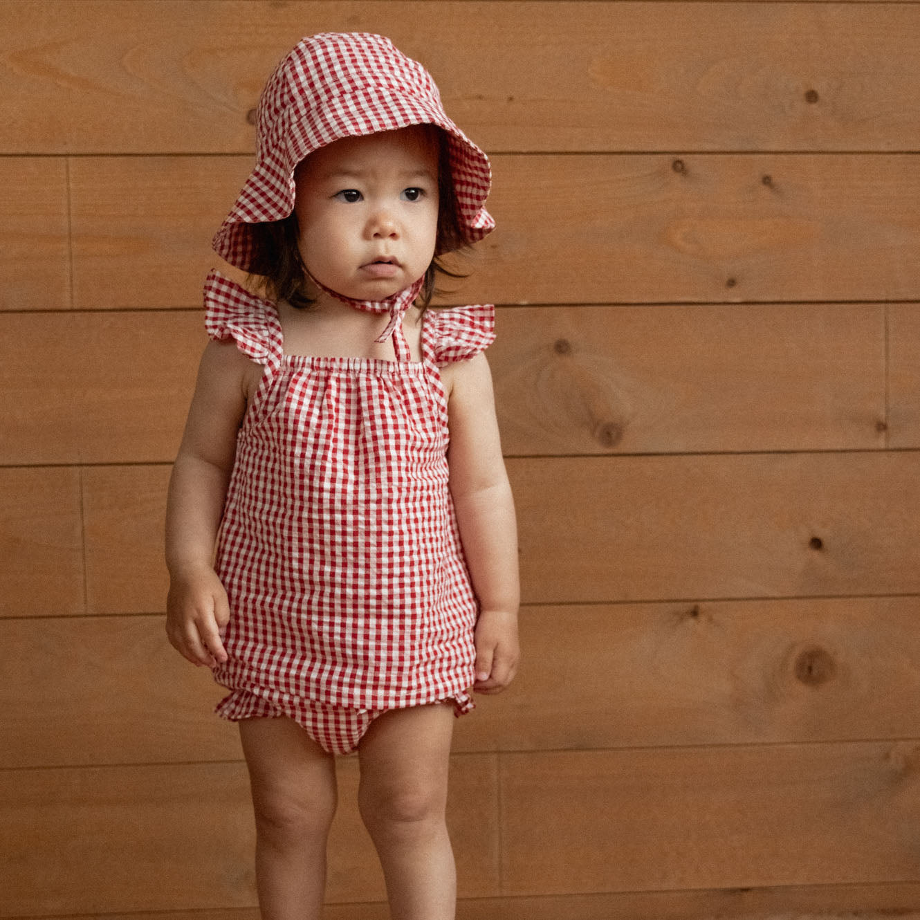 Nature Baby Petal Set- Red Gingham
